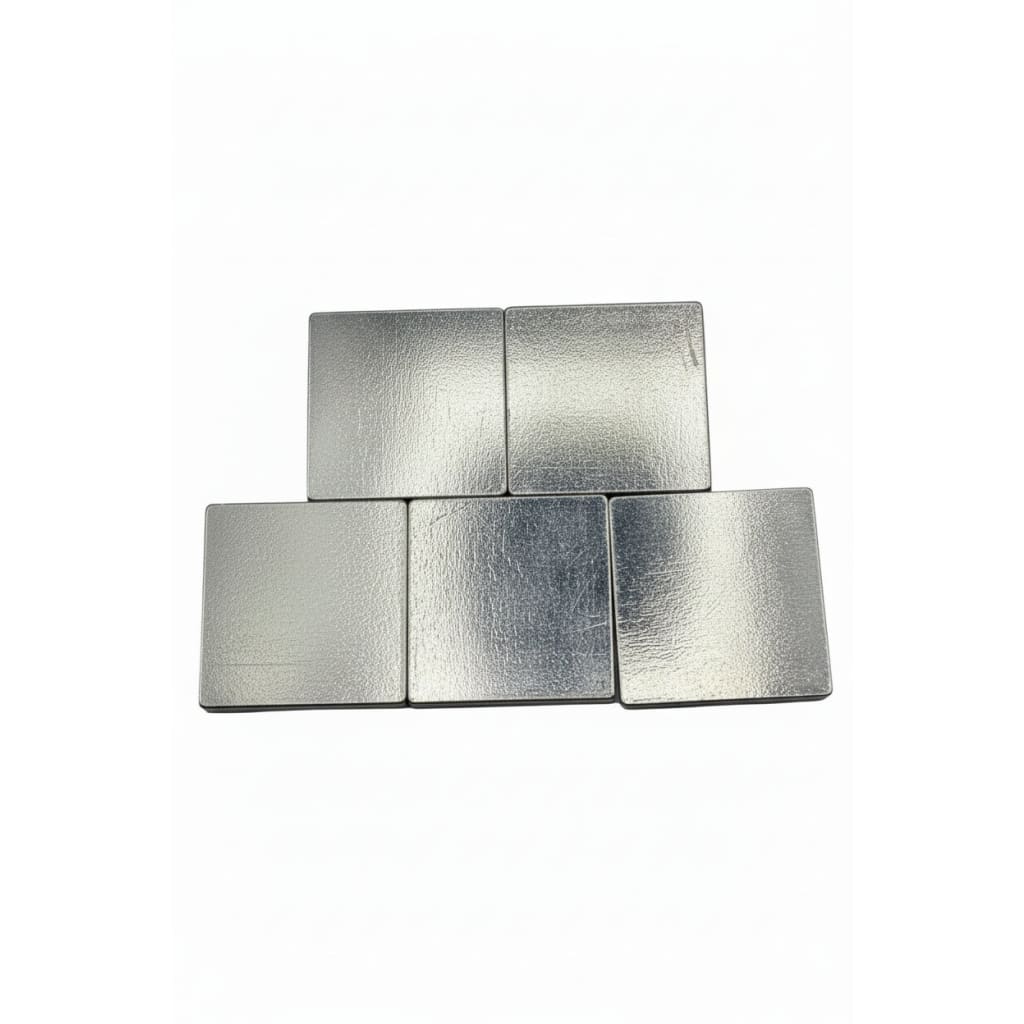 Silver Square Pooja Plates Set of 5 Handcrafted 48gm