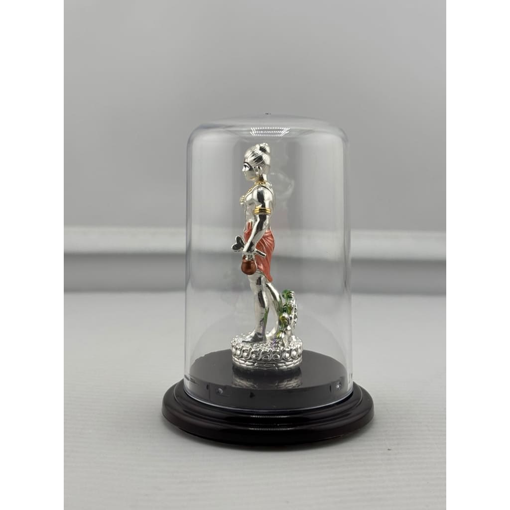 Swaminarayan silver idol left side view
