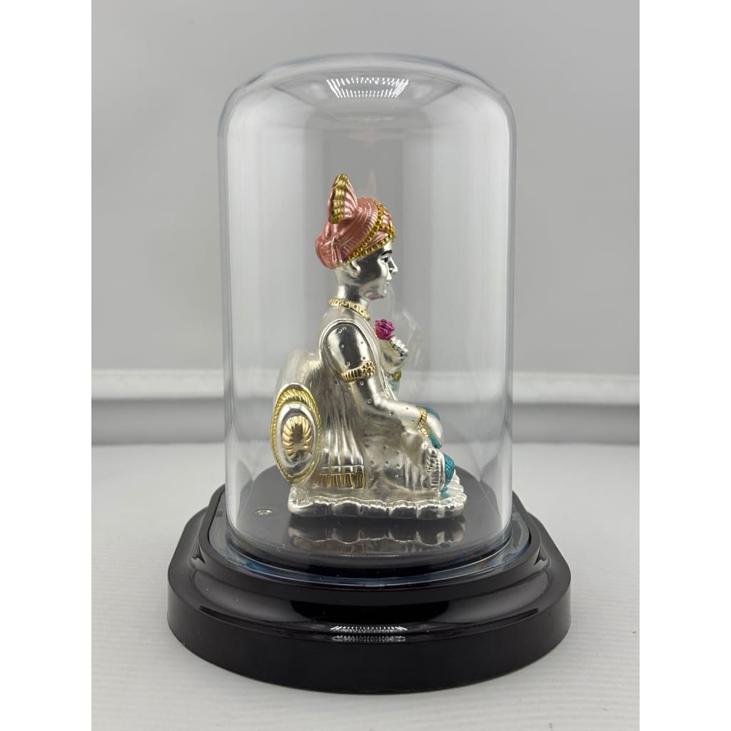 Swaminarayan silver idol right side view