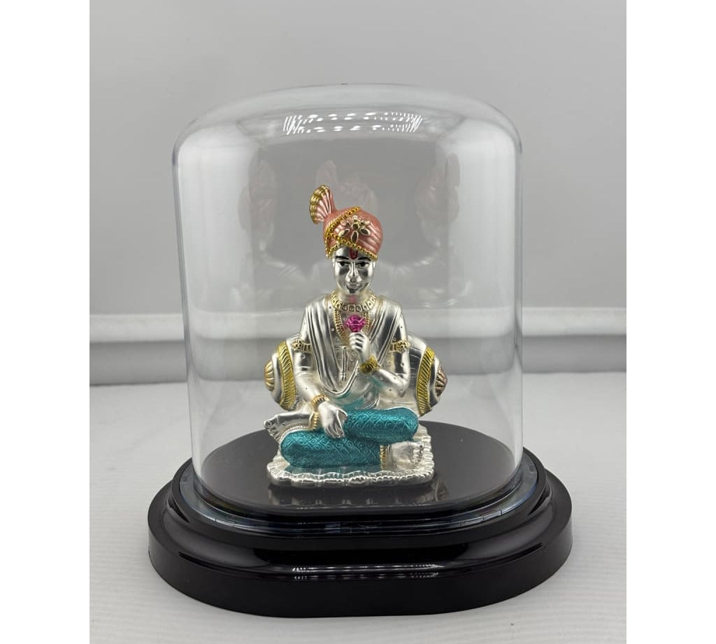 Swaminarayan silver idol front view