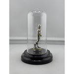 Swaminarayan silver idol in protective dome right view