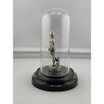 Swaminarayan silver idol in protective dome left view