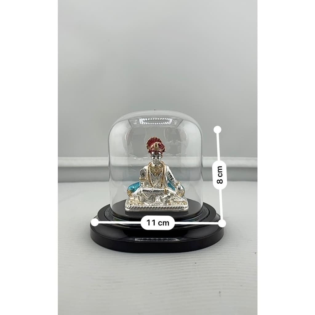 Swaminarayan silver idol dimensions 11 by 8 centimetres