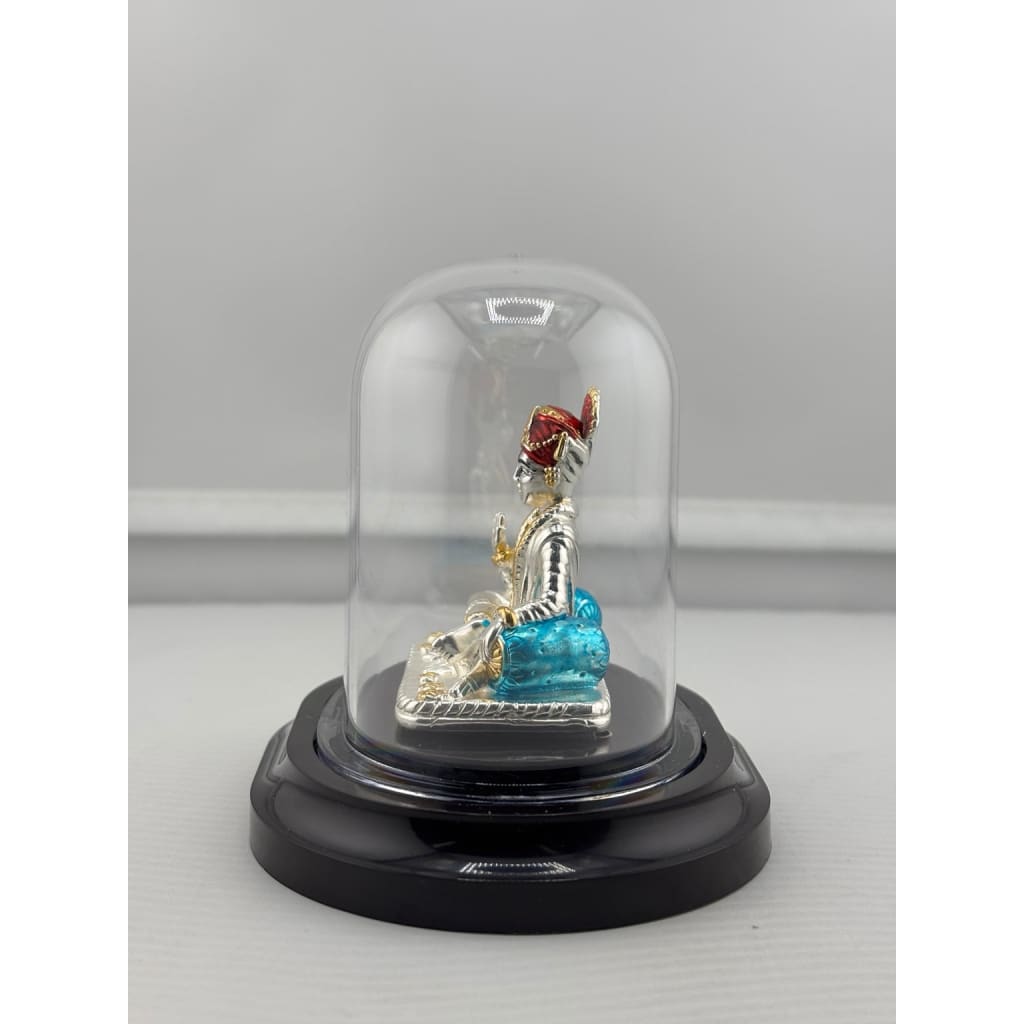 Swaminarayan silver idol opposite side view