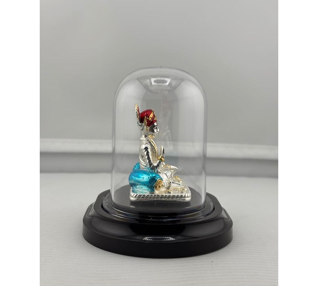 Swaminarayan silver idol side view