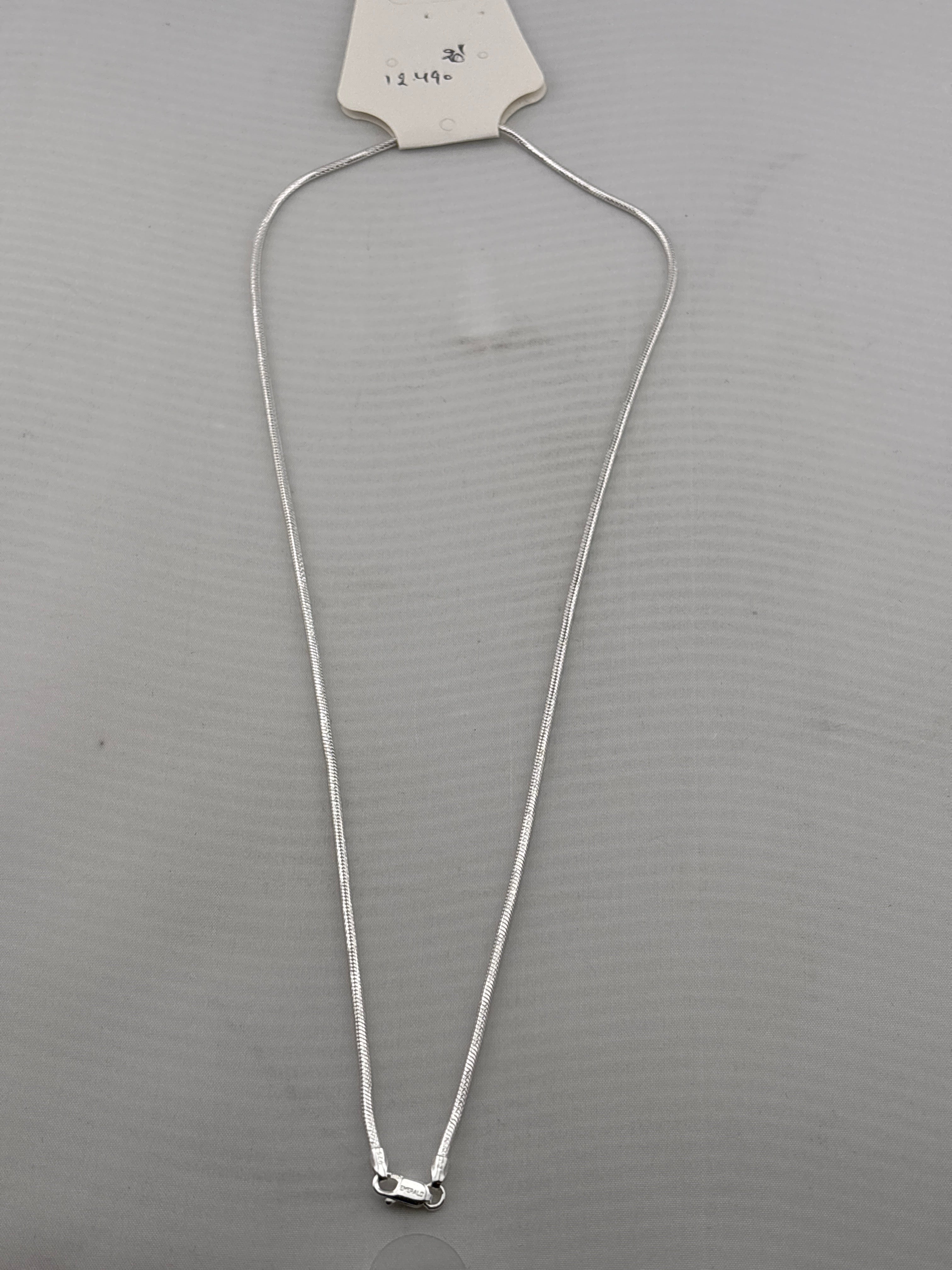 Modern Sleek Snake Chain in Sterling Silver 925 | Clean Finish Necklace 20 Inch