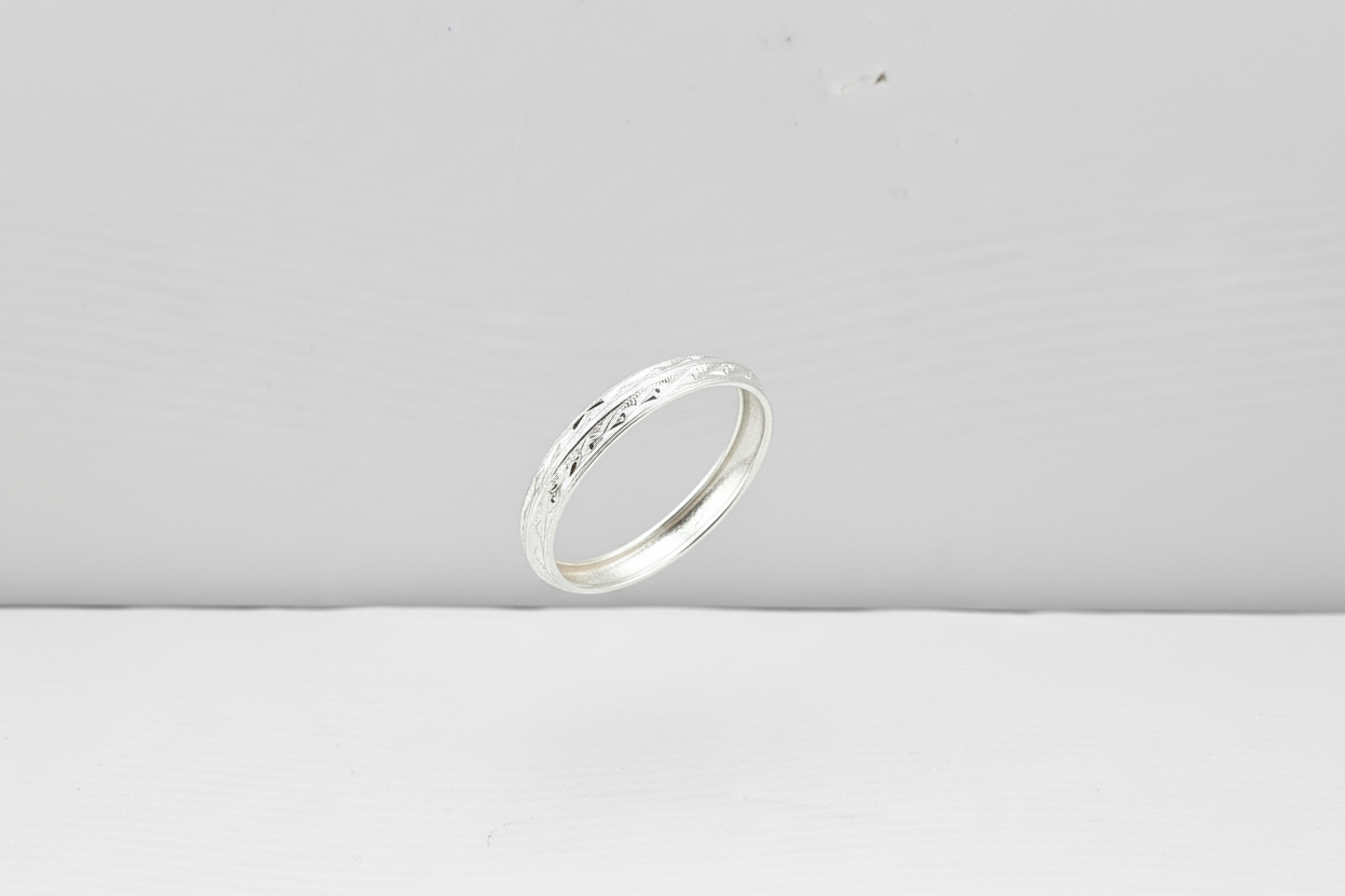 Oxidised Pattern Silver Kada – 925 Sterling Silver Engraved Bracelet Traditional Textured