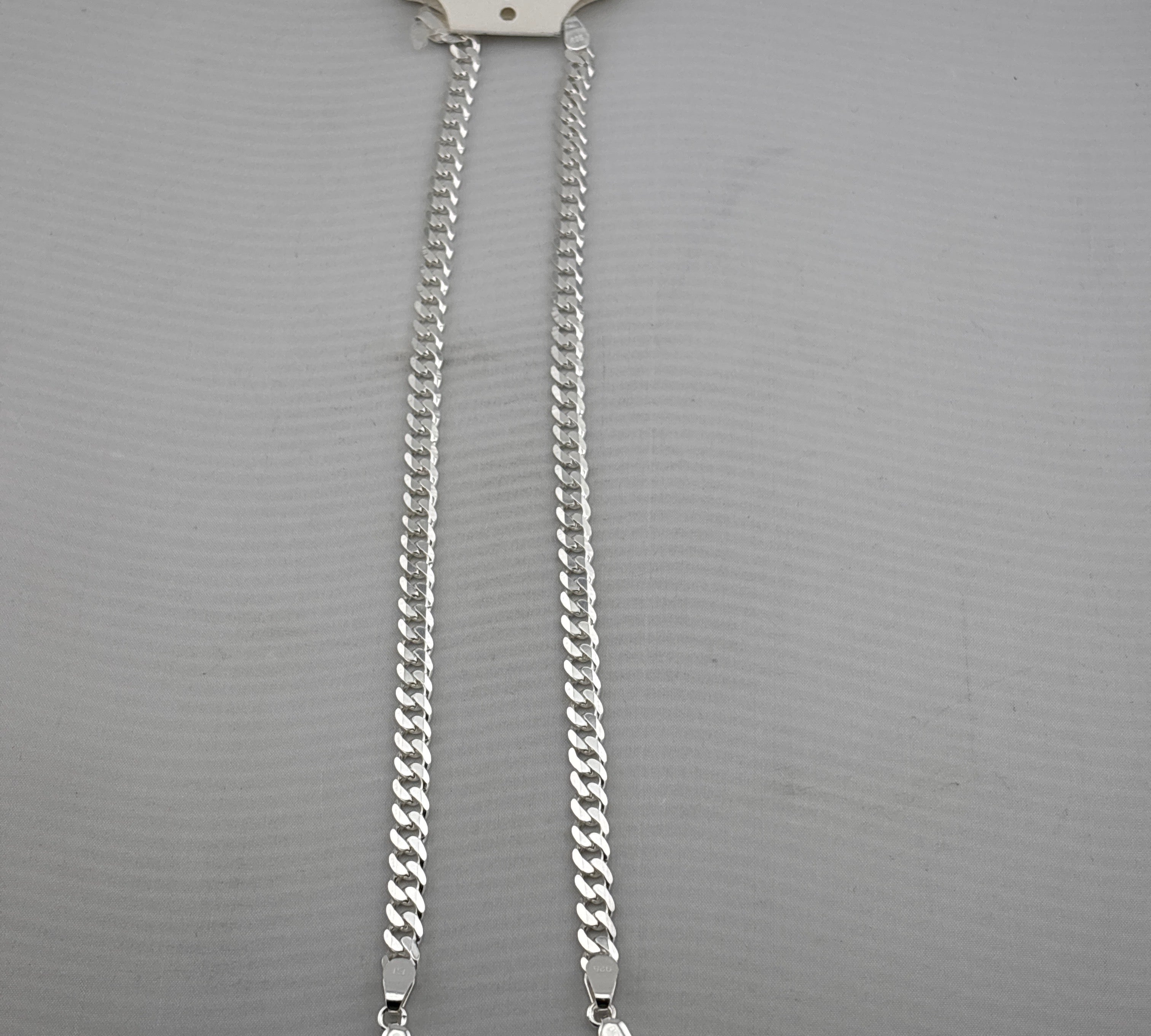 Silver Curb Link Bracelet 925 – Flat Chain
