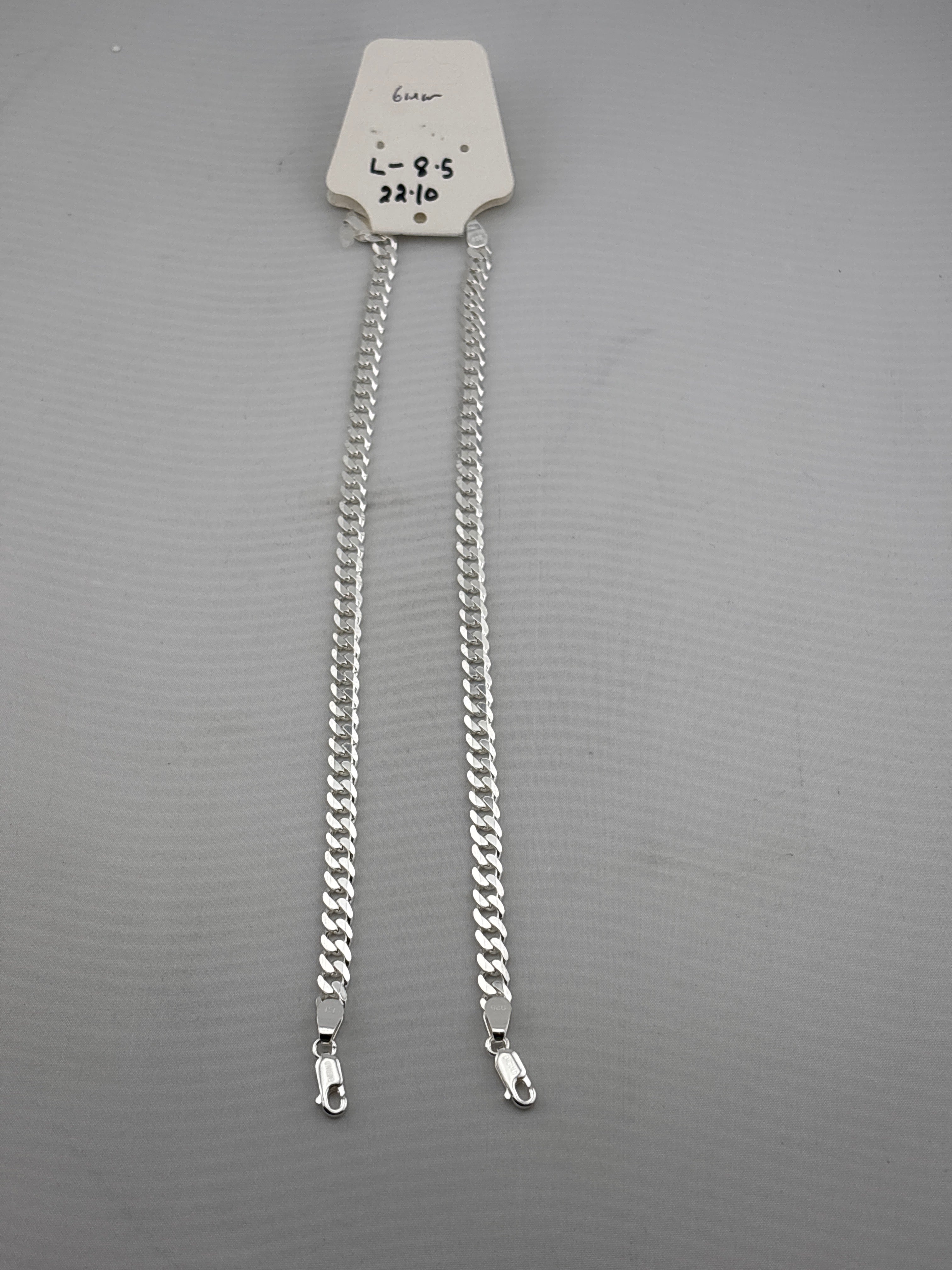 Silver Curb Link Bracelet 925 – Flat Chain