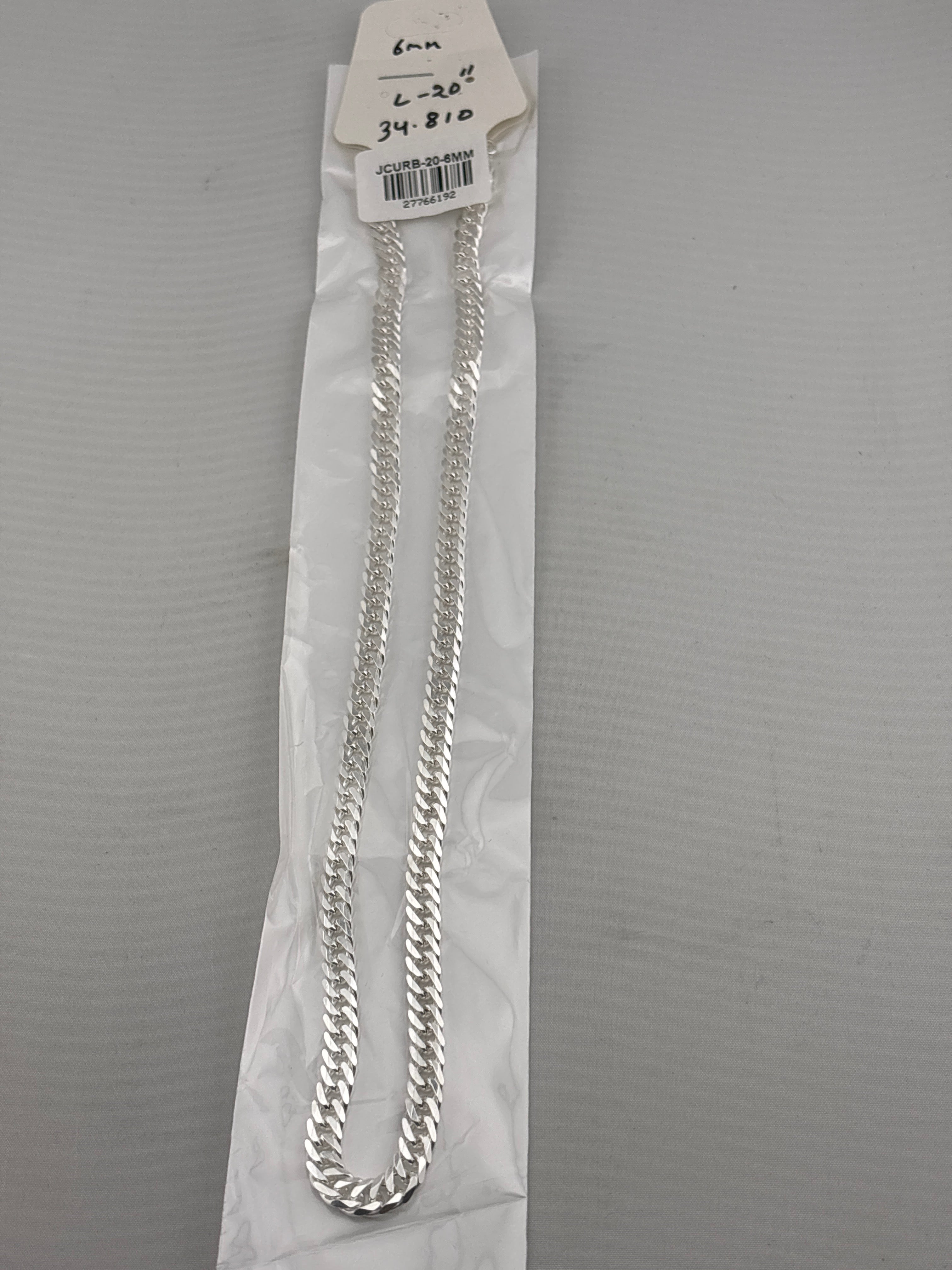 Japanese Curb Silver Chain in 925 Sterling Silver | Sleek Flat Link Chain Necklace