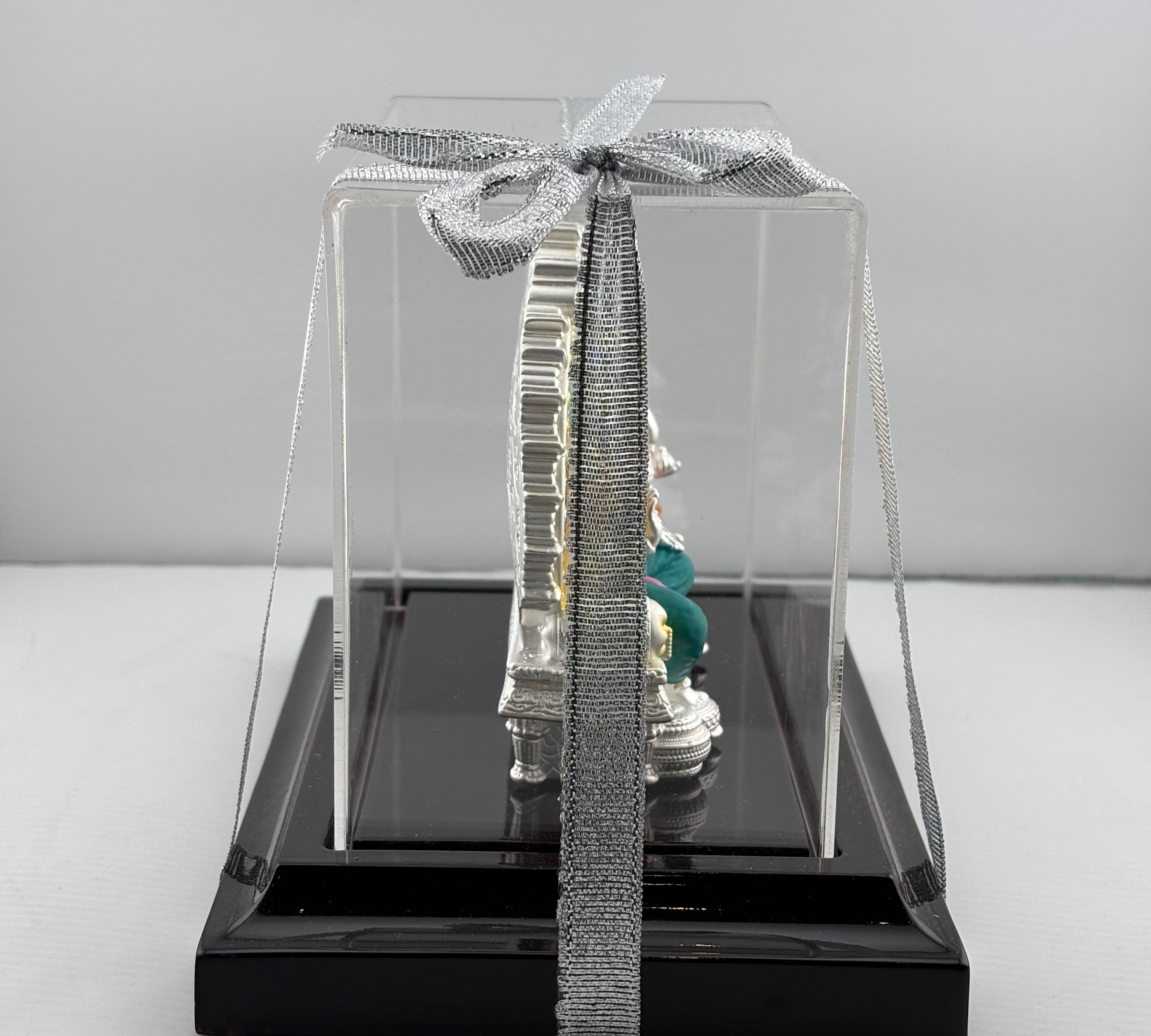 999 Pure Silver Ganesha & Lakshmi Idol 145gm – Large Prosperity Murti for Temple & Gifting