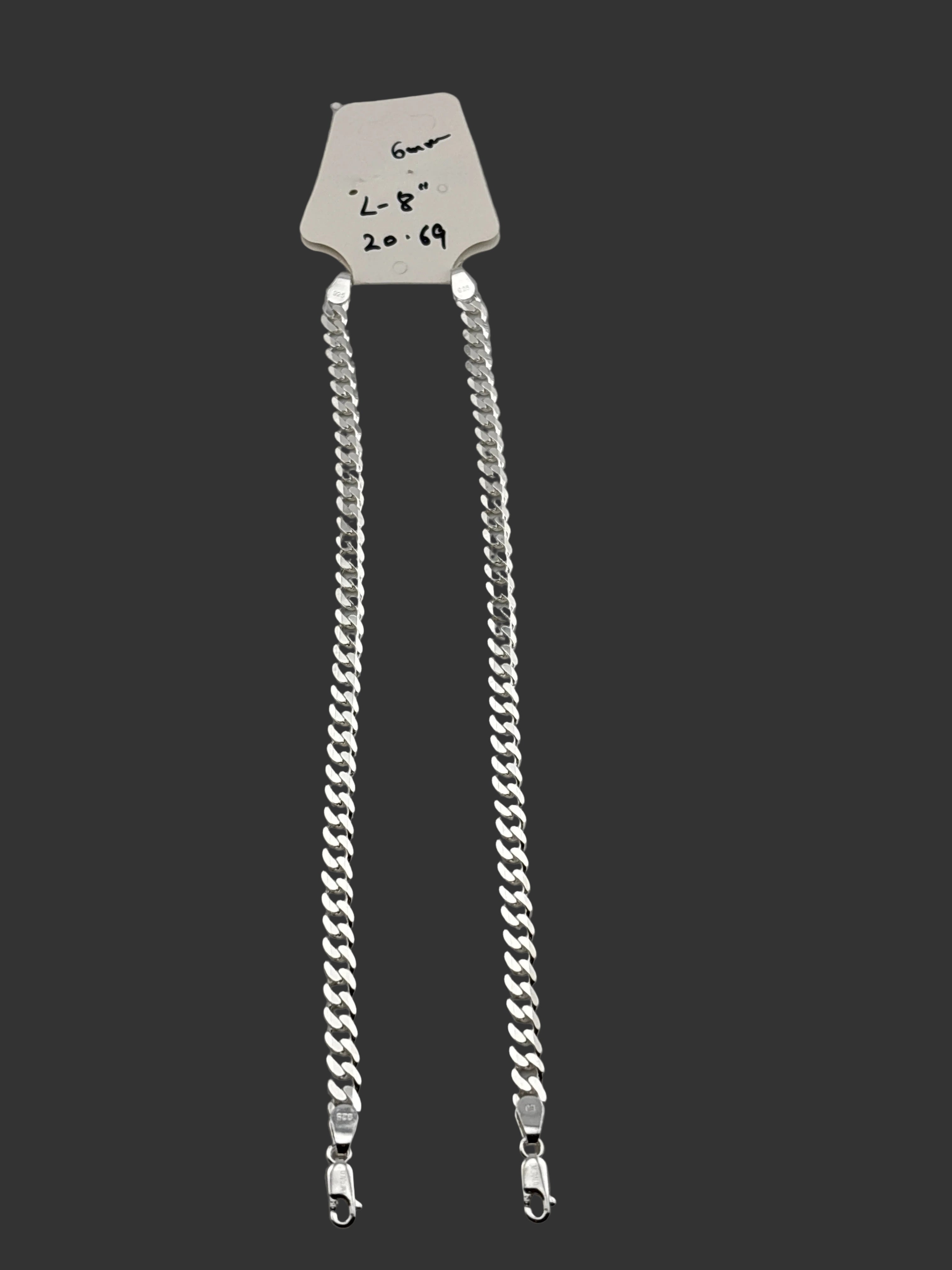 Silver Curb Link Bracelet 925 – Flat Chain