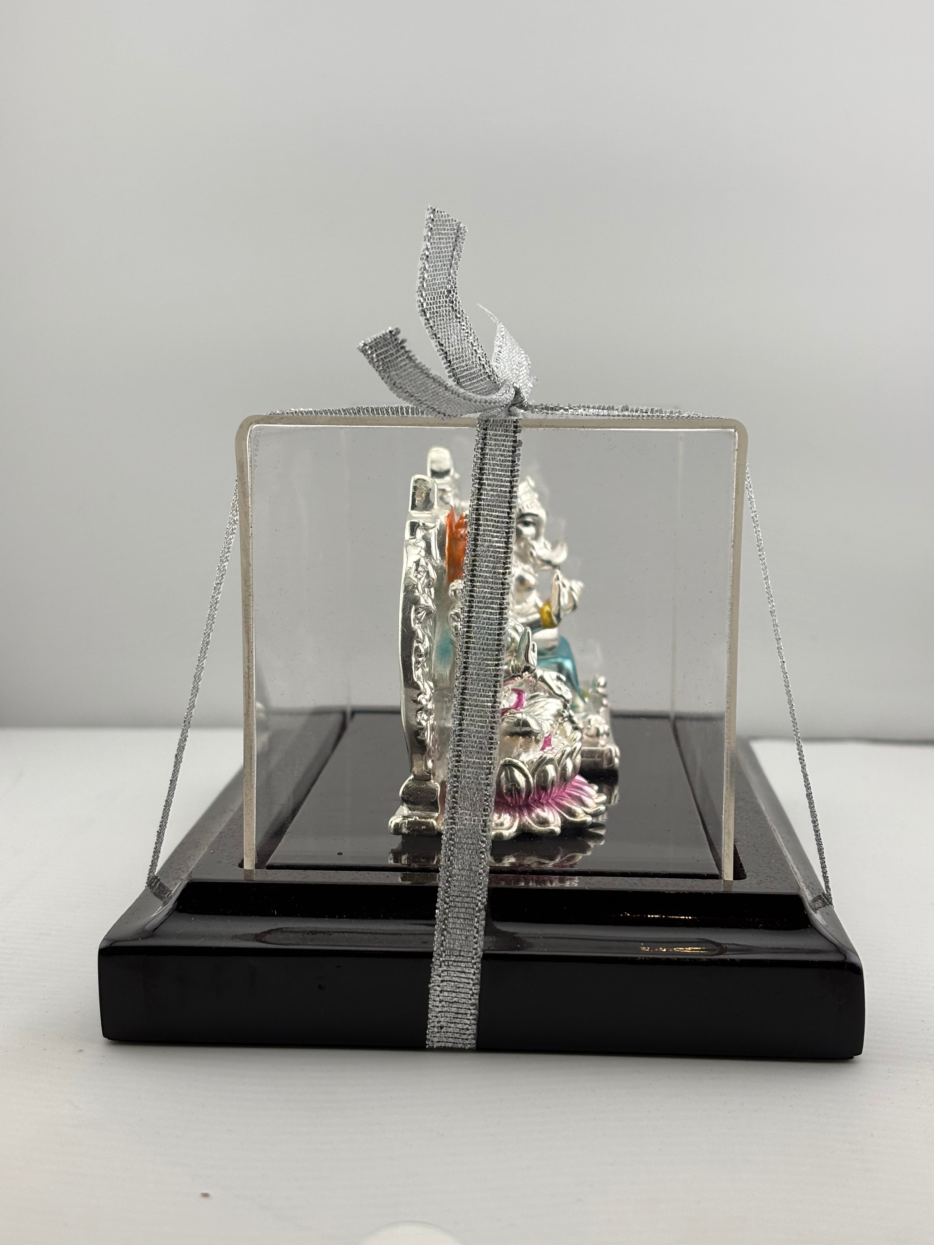 999 Pure Silver Ganesha & Lakshmi Idol 93gm – Divine Prosperity Murti for Home Mandir