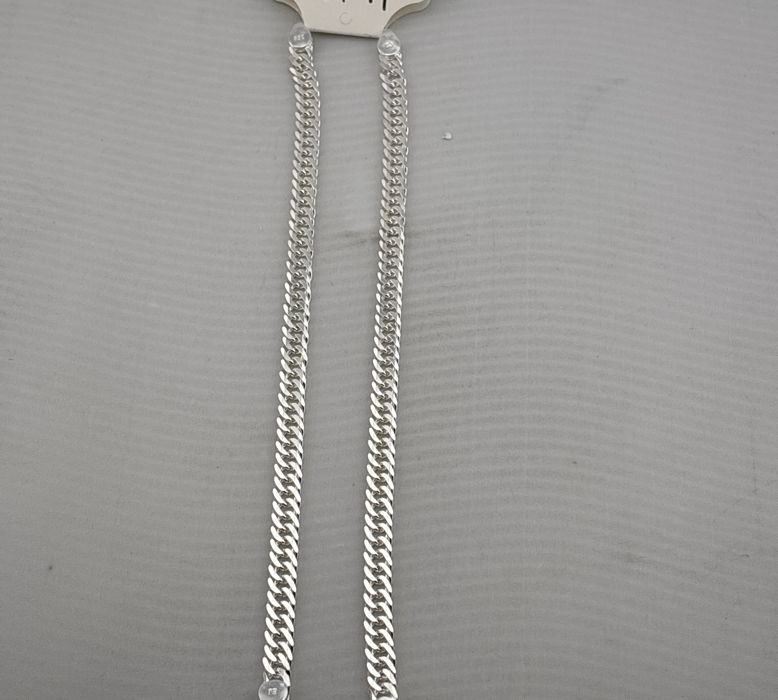 Silver Japanese Curb Link Bracelet 925 – Flat Chain