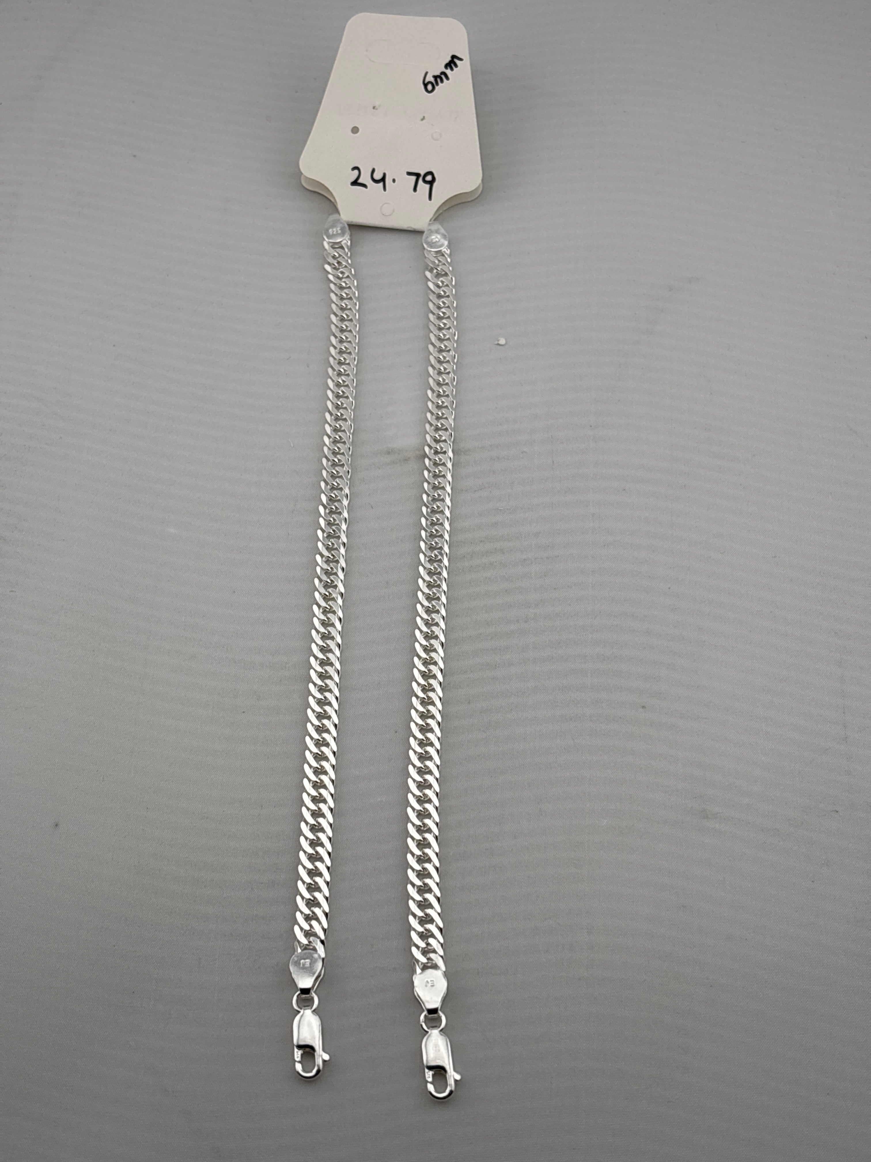 Silver Japanese Curb Link Bracelet 925 – Flat Chain