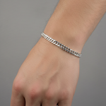 Silver Japanese Curb Link Bracelet 925 – Flat Chain