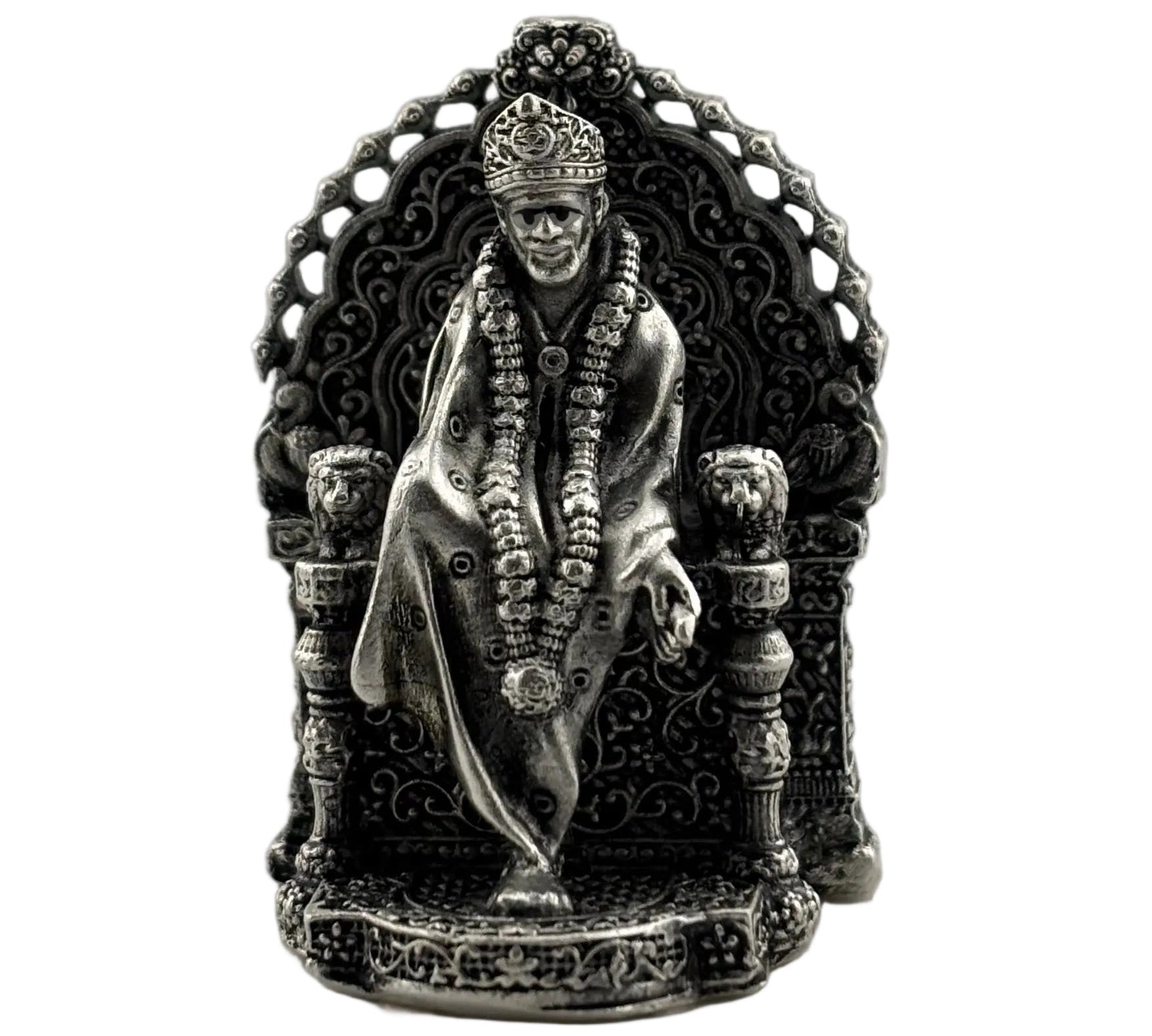Silver Sai Baba Idol 35gm – Spiritual Sai Baba Murti for Temple Decor & Festivals
