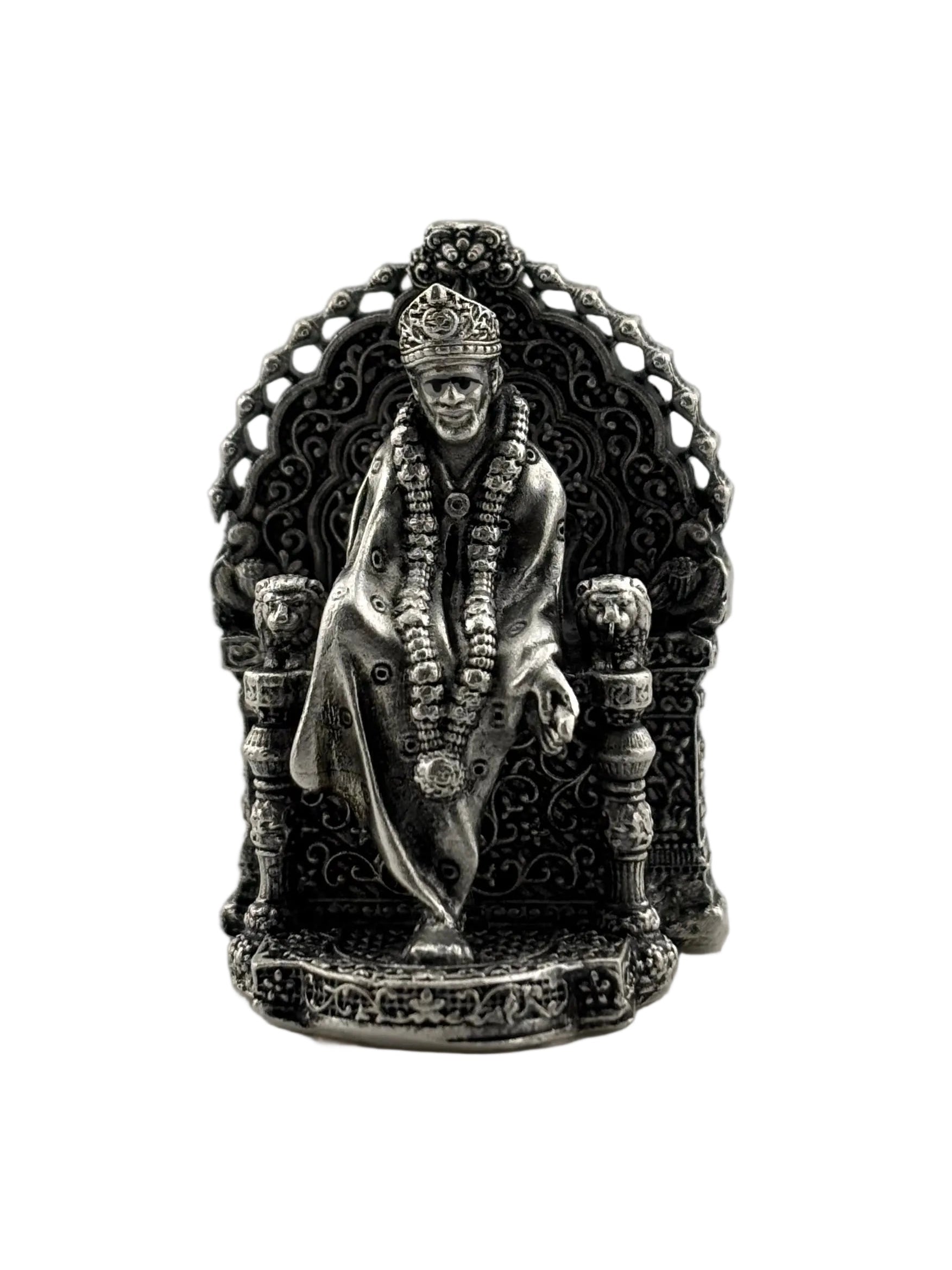 Silver Sai Baba Idol 35gm – Spiritual Sai Baba Murti for Temple Decor & Festivals