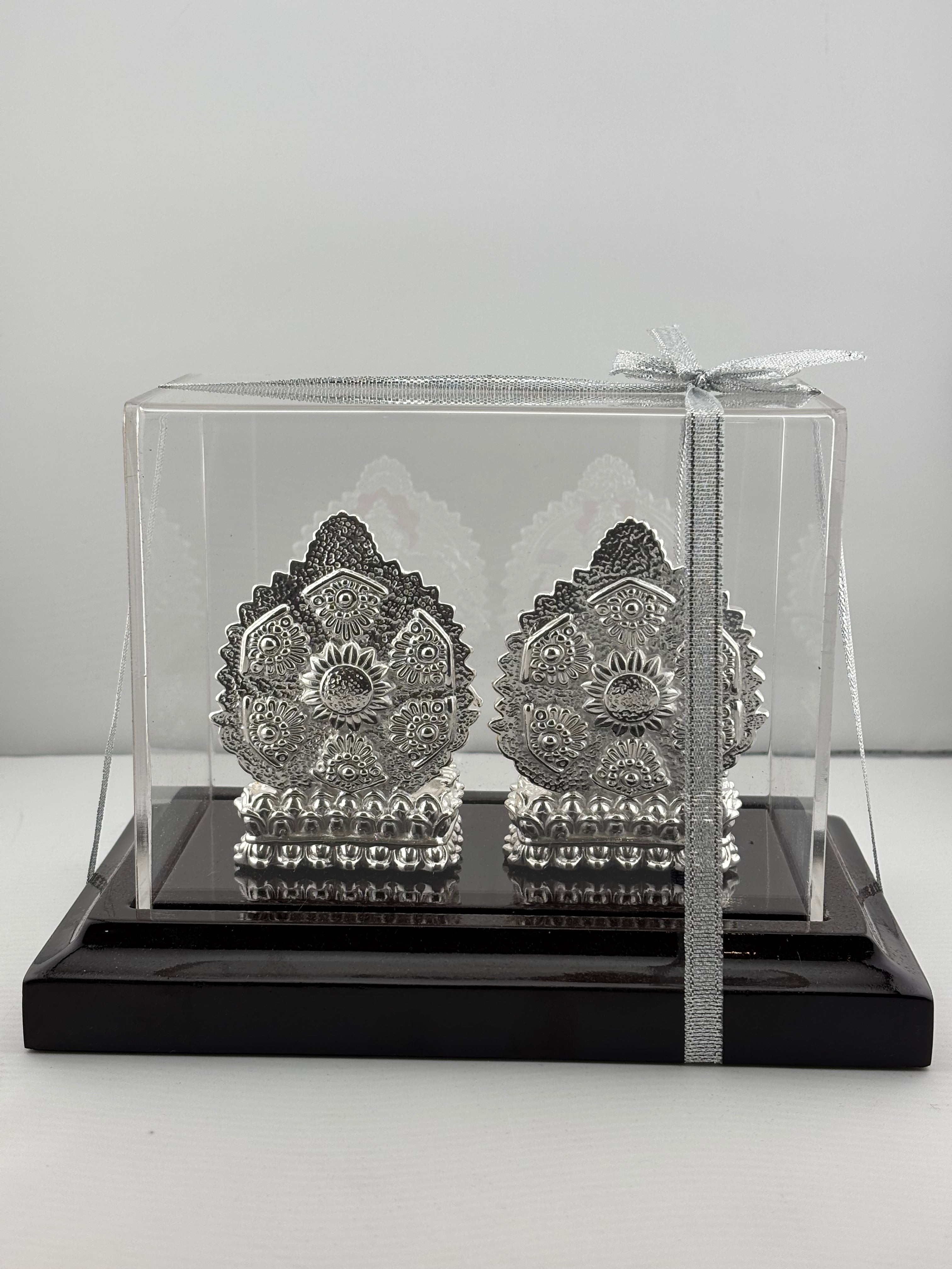 999 Pure Silver Ganesha & Lakshmi Idol 136gm – Grand Prosperity Murti for Home Mandir