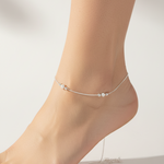Minimal Bead Silver Anklet – 99.9% Pure Silver – Weight:7g