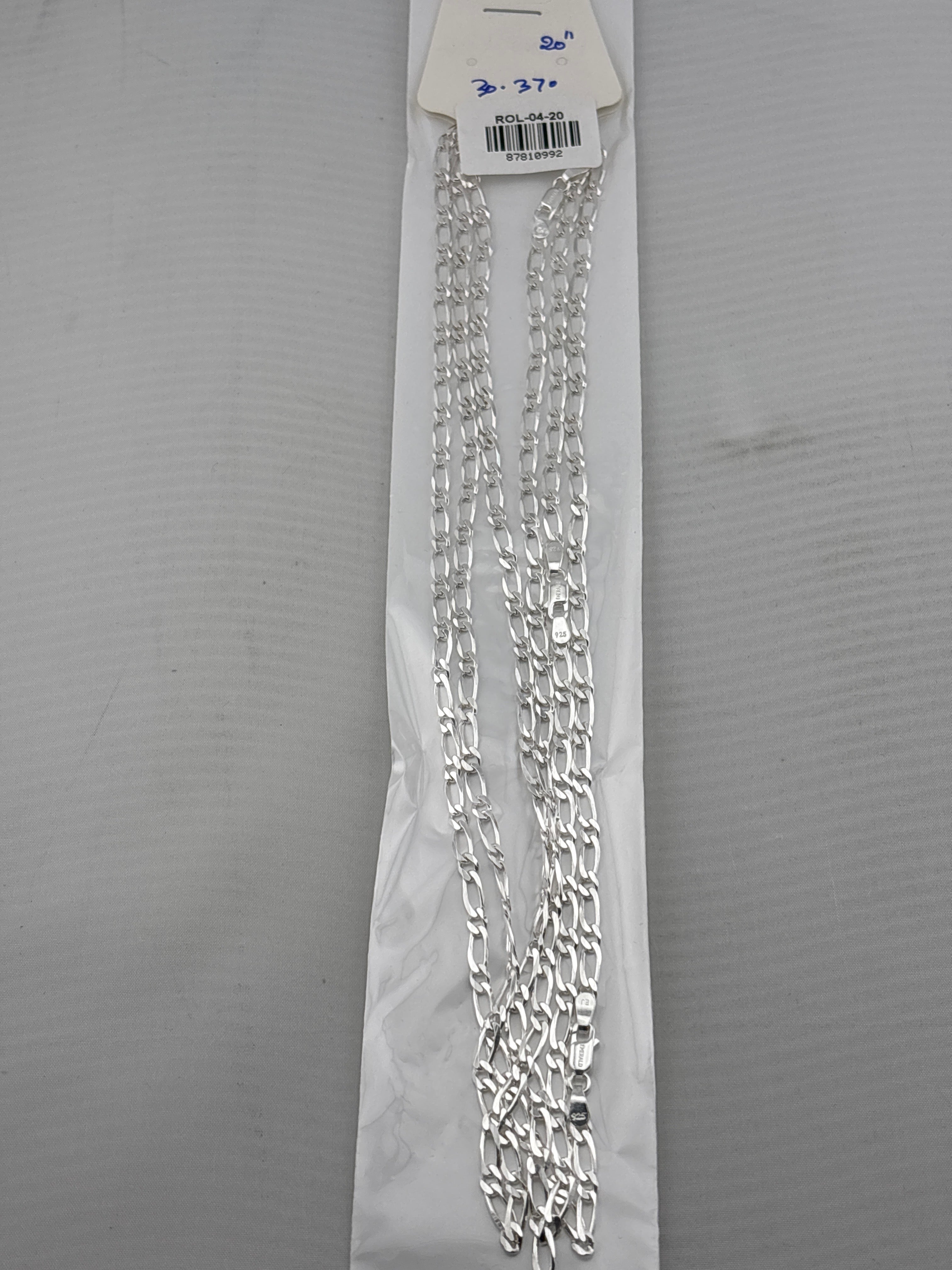 Rolo Silver Chain in 925 Sterling Silver | Round Link Belcher Chain Necklace