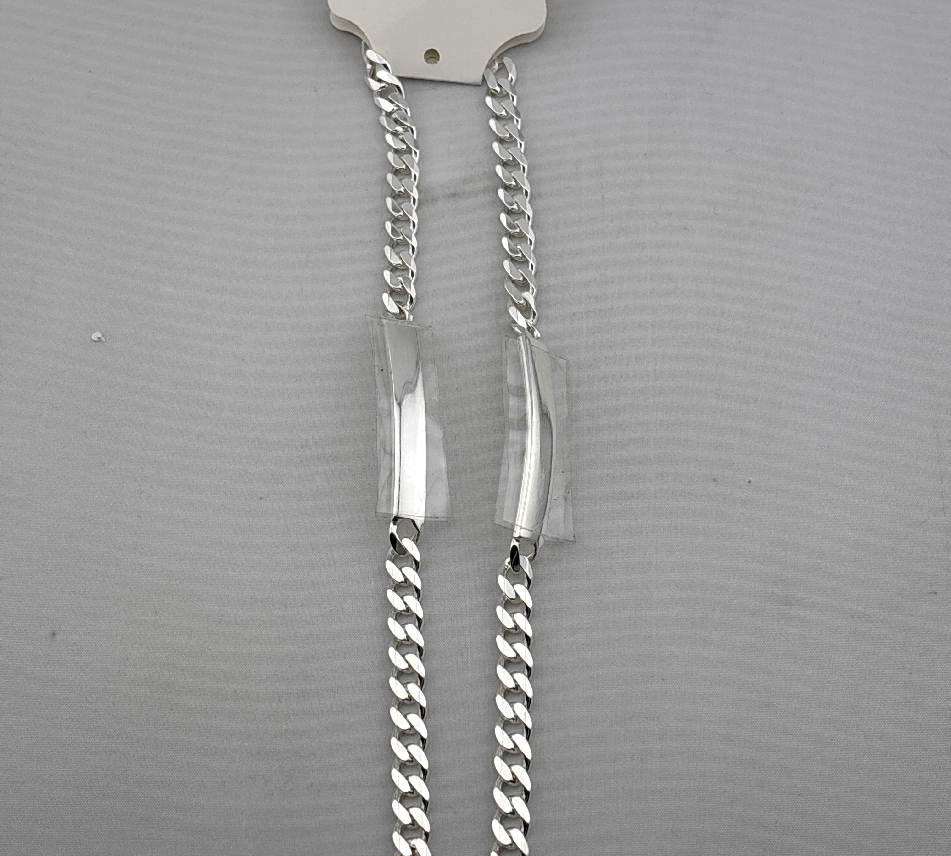 Silver Curb Link ID Bracelet 925 – Engravable Name Plate