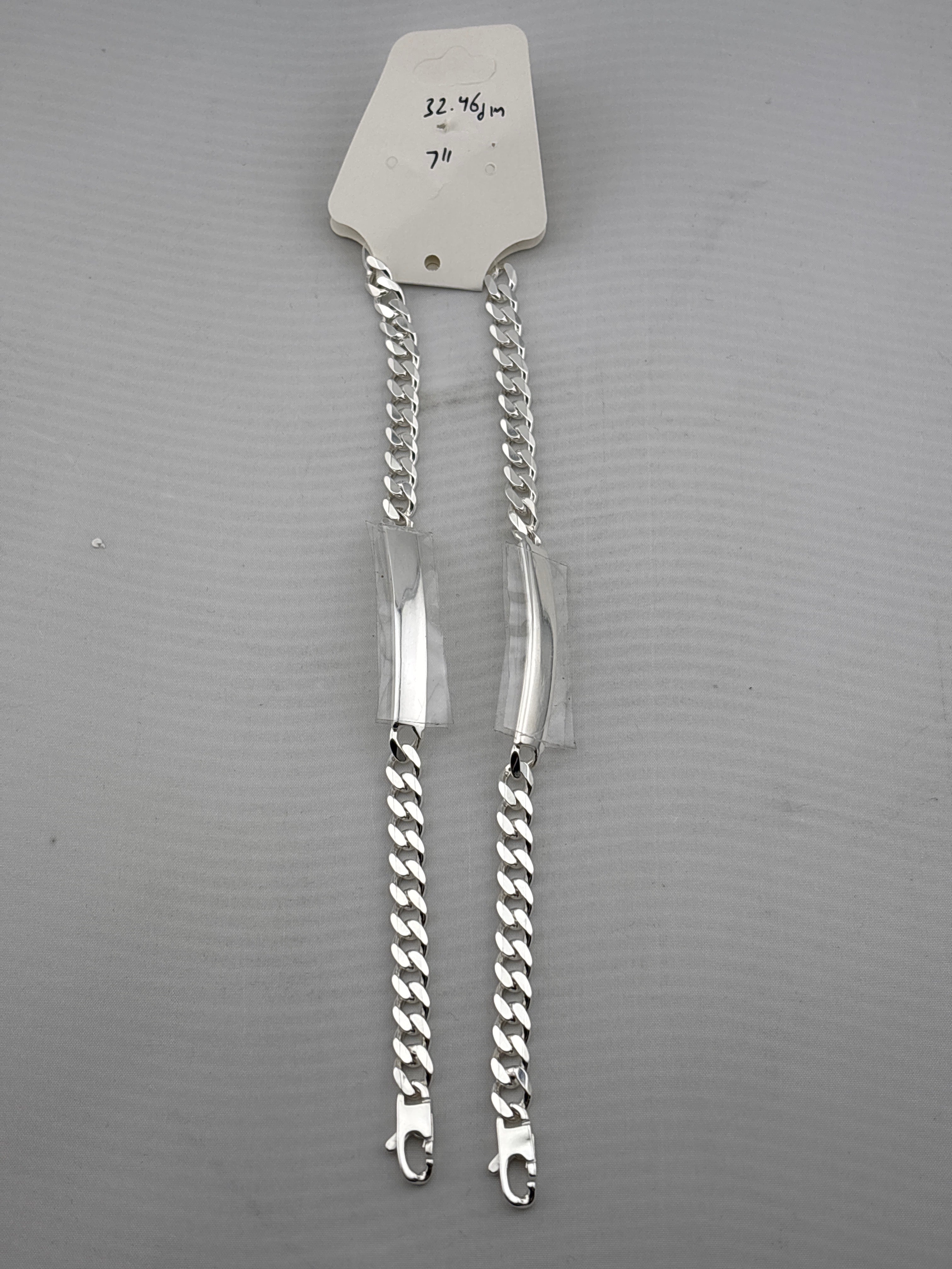 Silver Curb Link ID Bracelet 925 – Engravable Name Plate