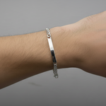 Silver Curb Link ID Bracelet 925 – Engravable Name Plate