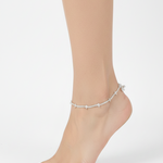 Heart Charm Silver Anklet – 99.9% Pure Silver – Weight:20g