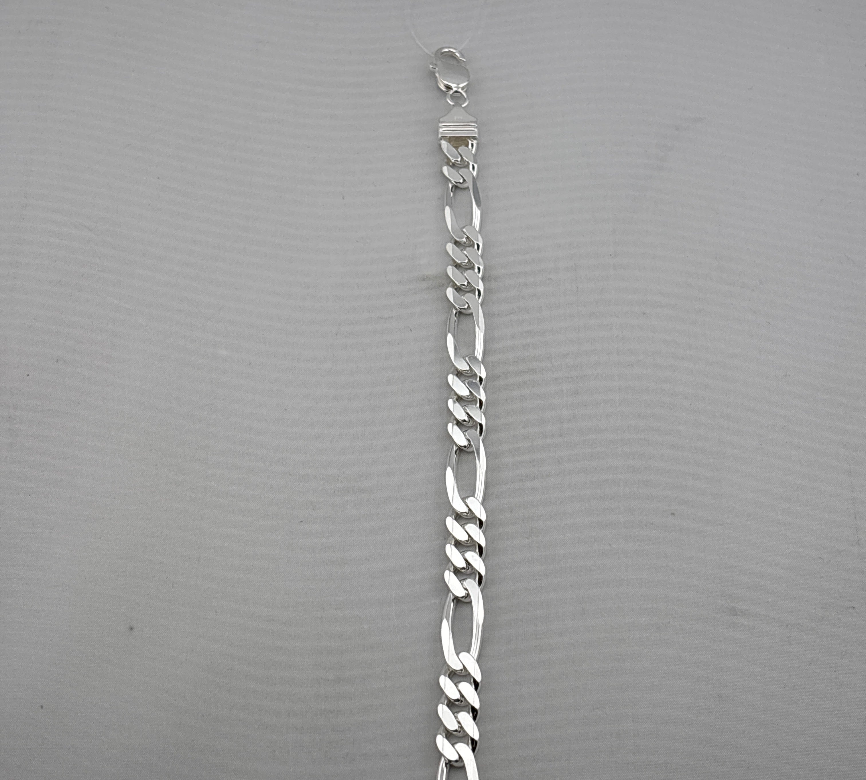 925 Sterling Silver Figaro Chain Bracelet – Italian Link