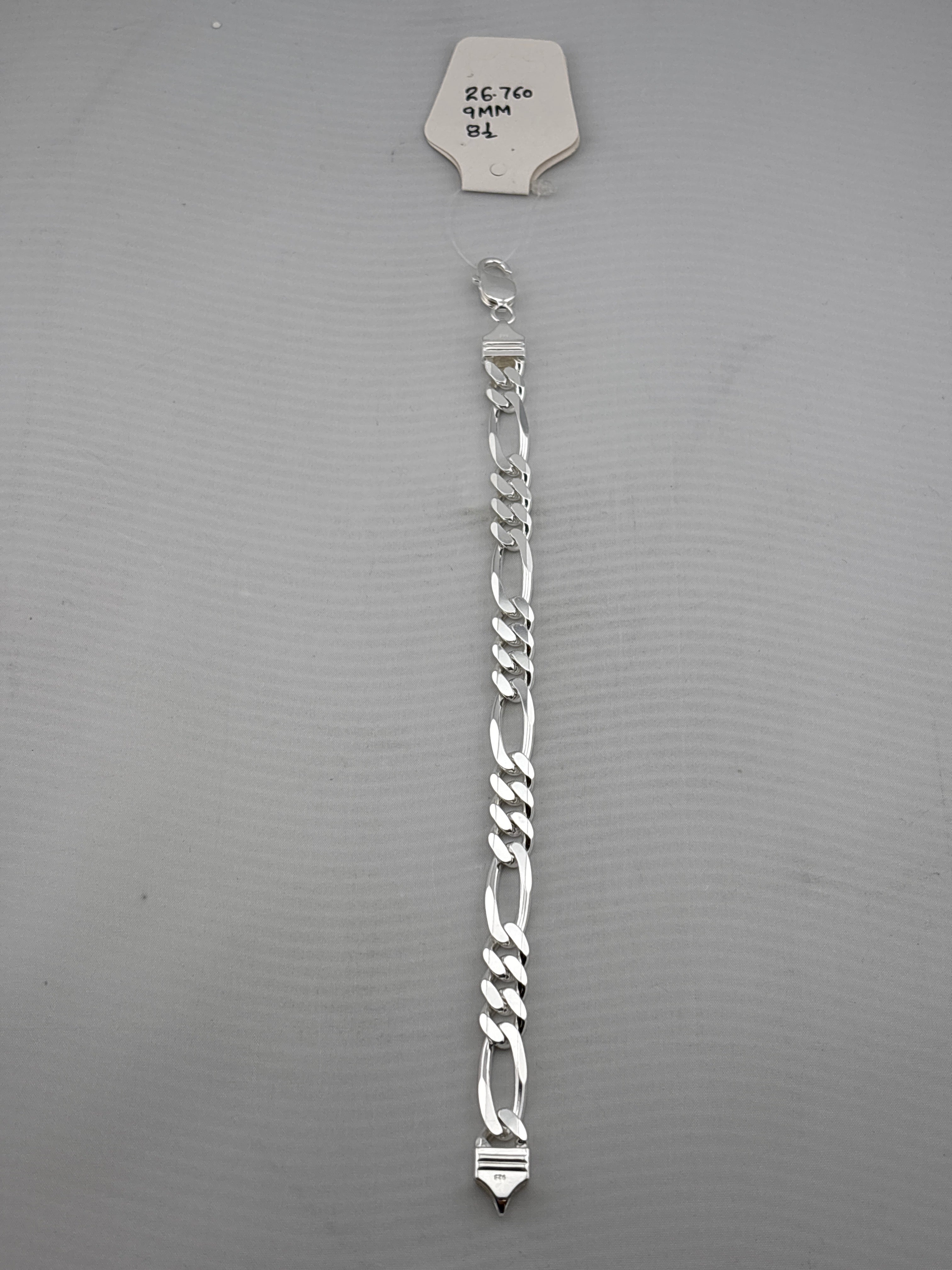 925 Sterling Silver Figaro Chain Bracelet – Italian Link