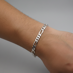 925 Sterling Silver Figaro Chain Bracelet – Italian Link