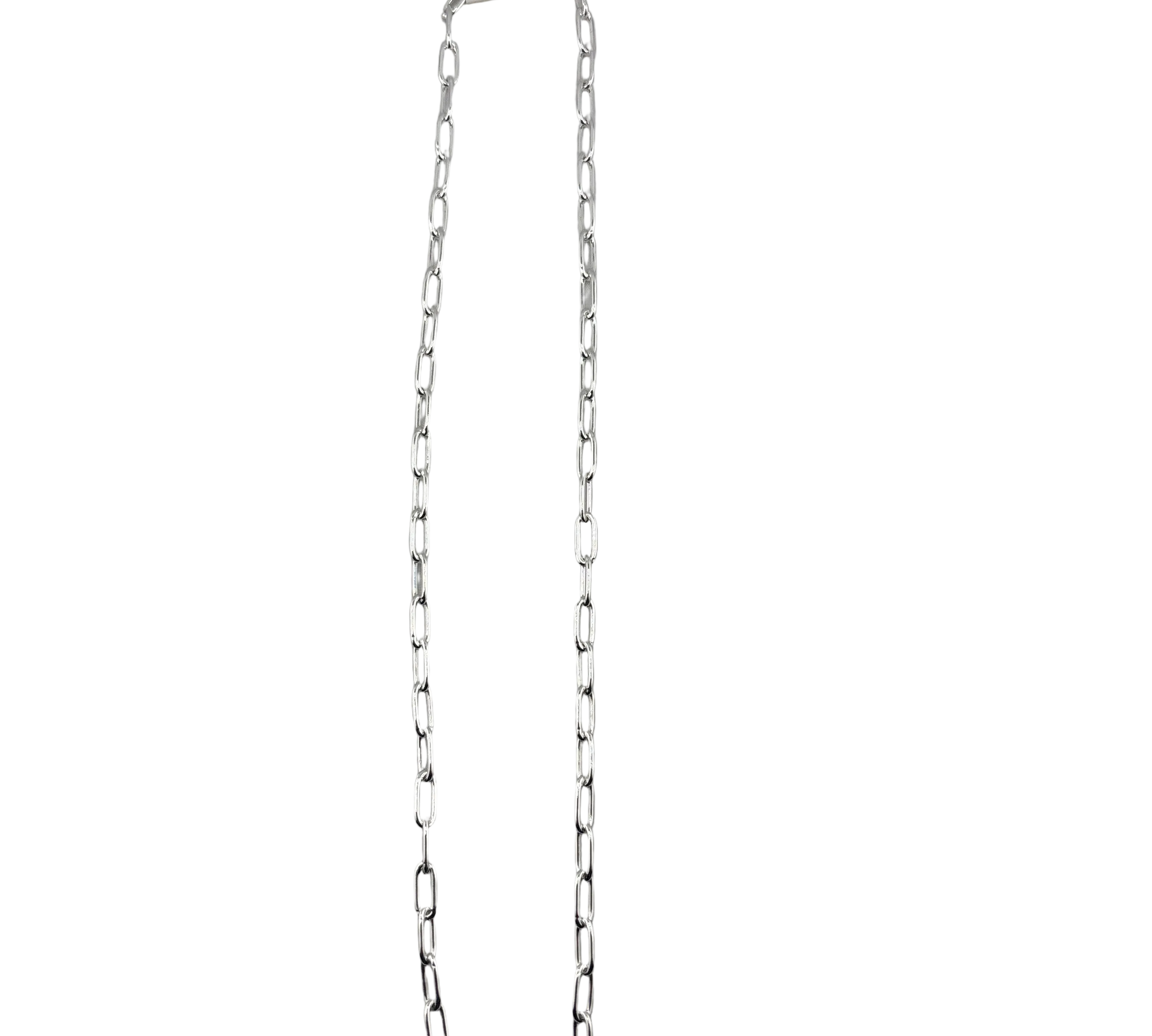 Paperclip Silver Chain in 925 Sterling Silver | Elongated Oval Link Necklace (22 Inch, 18.59g)