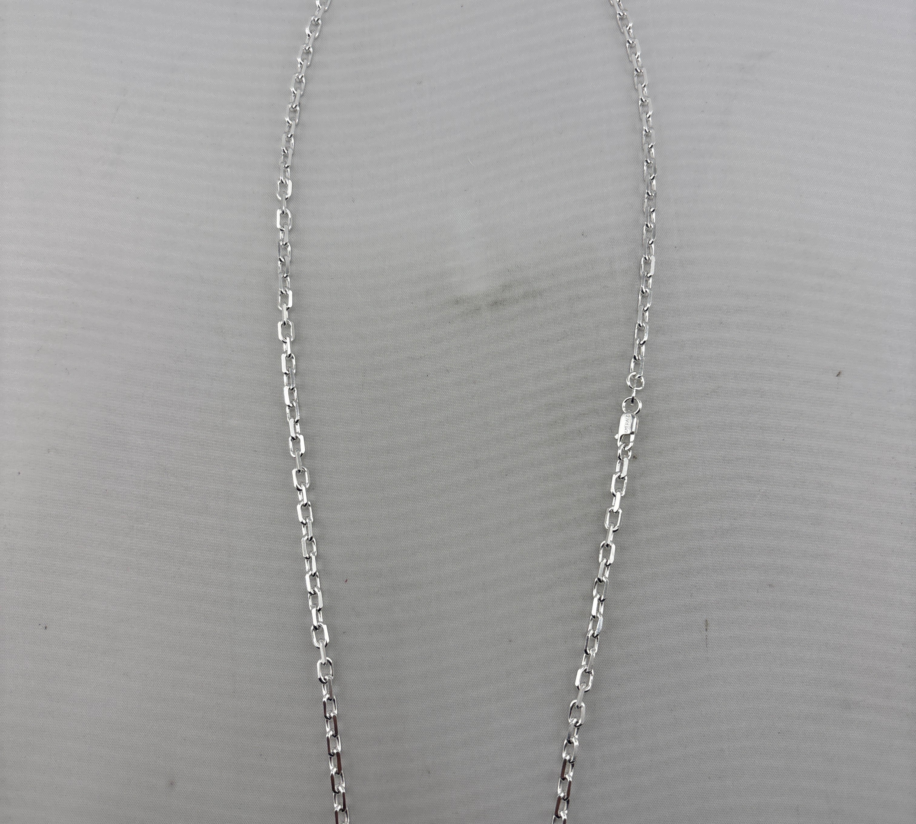 Flat Cable Silver Chain in 925 Sterling Silver | Oval Link Necklace (18 inch, 20 Inch)