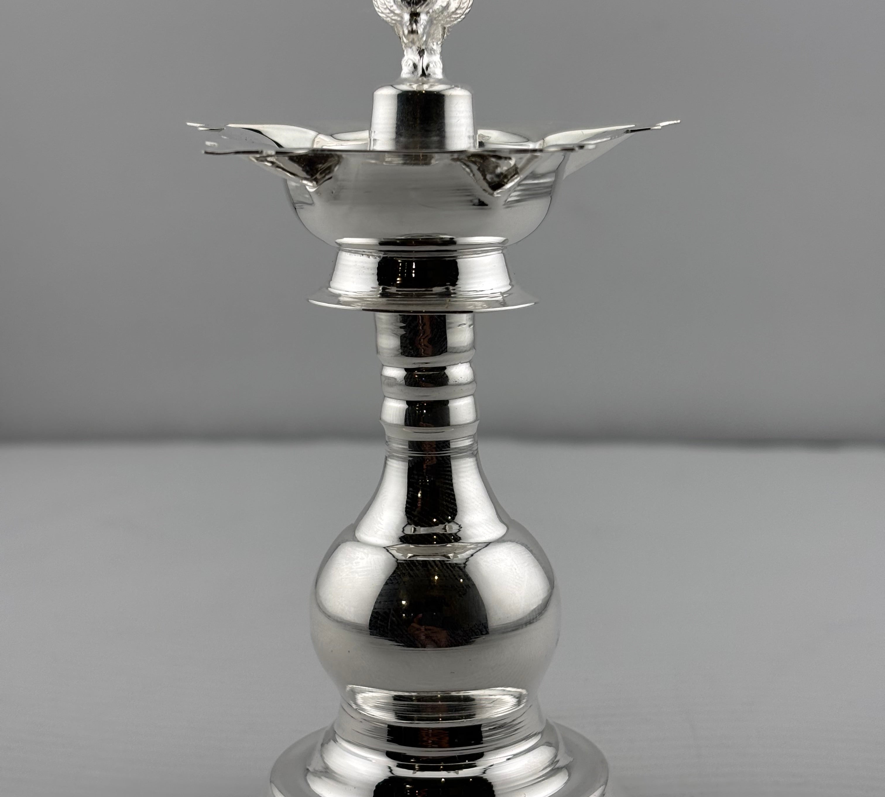 Silver Diya 48gm – Traditional Pooja Lamp for Temple & Festivals