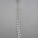 Silver Japanese Angular Curb Link Bracelet 925 – Angular Flat Chain