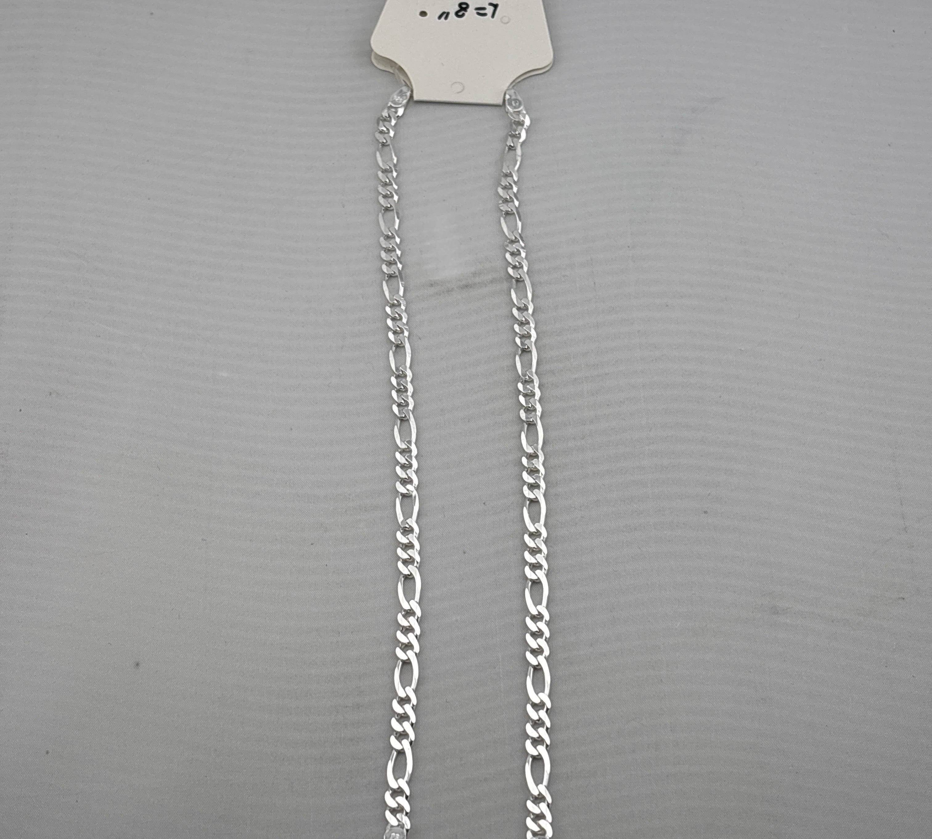 925 Sterling Silver Figaro Chain Bracelet – Italian Link