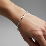 925 Sterling Silver Figaro Chain Bracelet – Italian Link