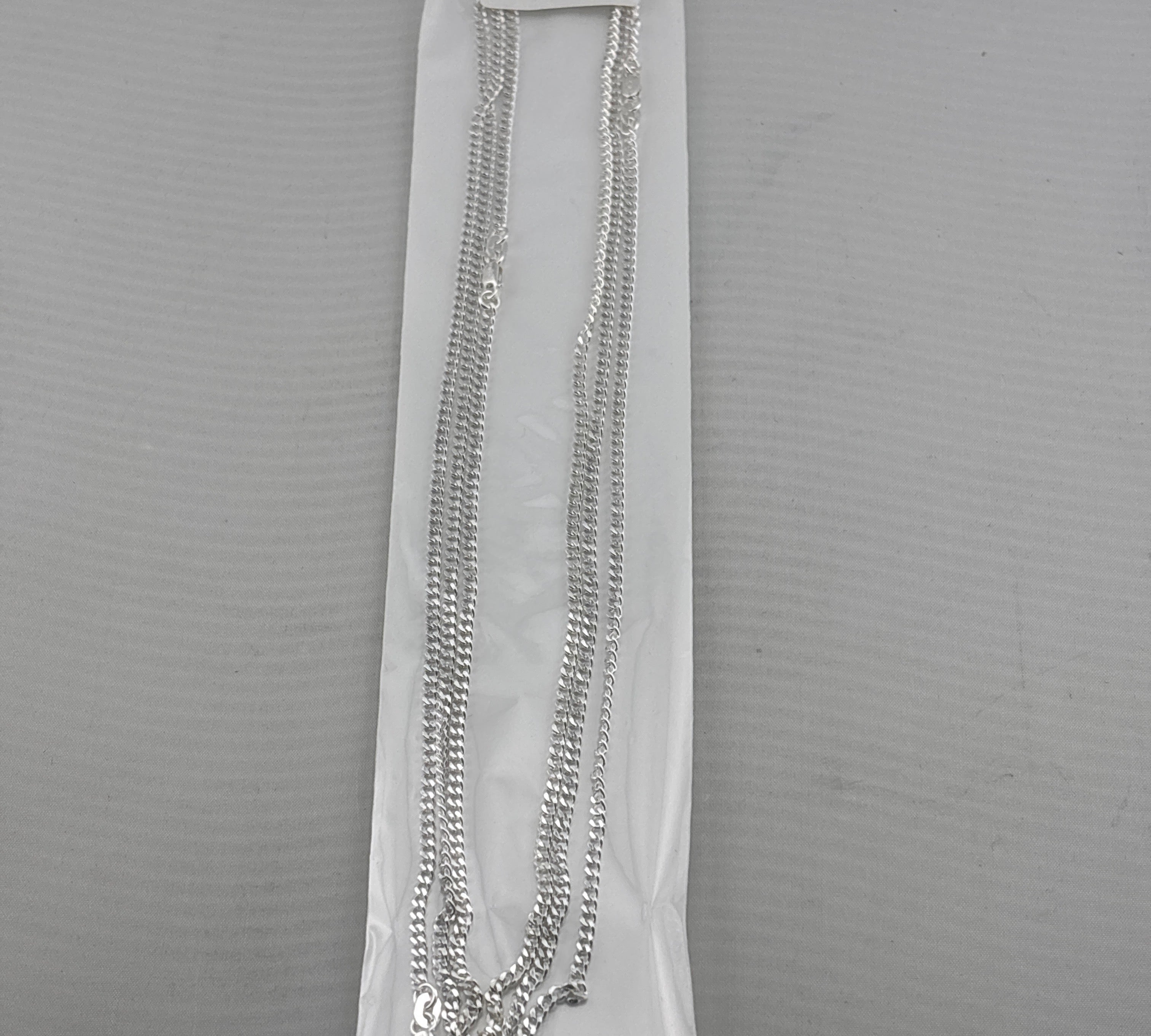 Japanese Curb Silver Chain in 925 Sterling Silver | Sleek Flat Link Chain Necklace