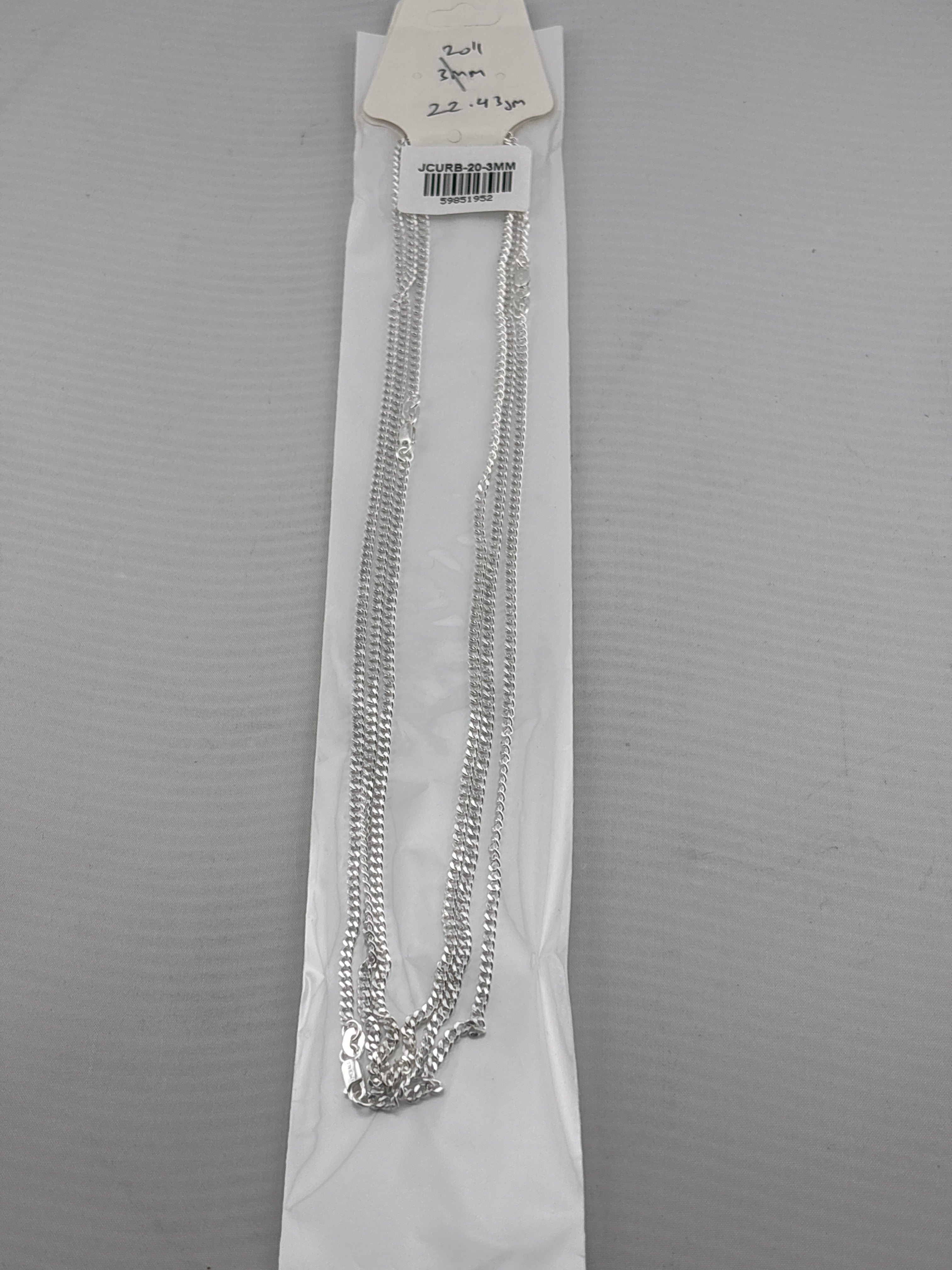 Japanese Curb Silver Chain in 925 Sterling Silver | Sleek Flat Link Chain Necklace