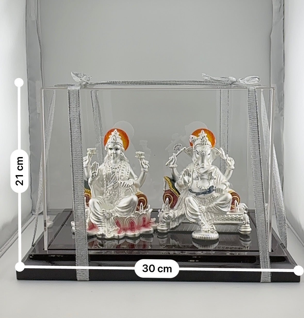 999 Pure Silver Ganesha & Lakshmi Idol 300gm – Prosperity Murti for Diwali & Temple Décor