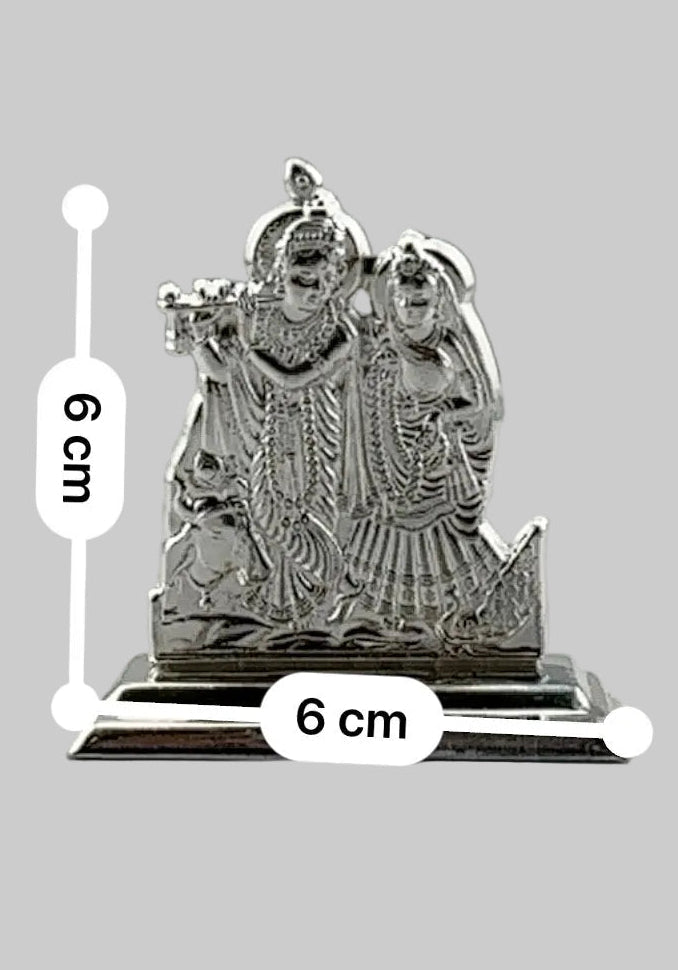 Silver Radha Krishna Idol 22gm – Spiritual Radha Krishna Murti for Temple Decor & Festivals