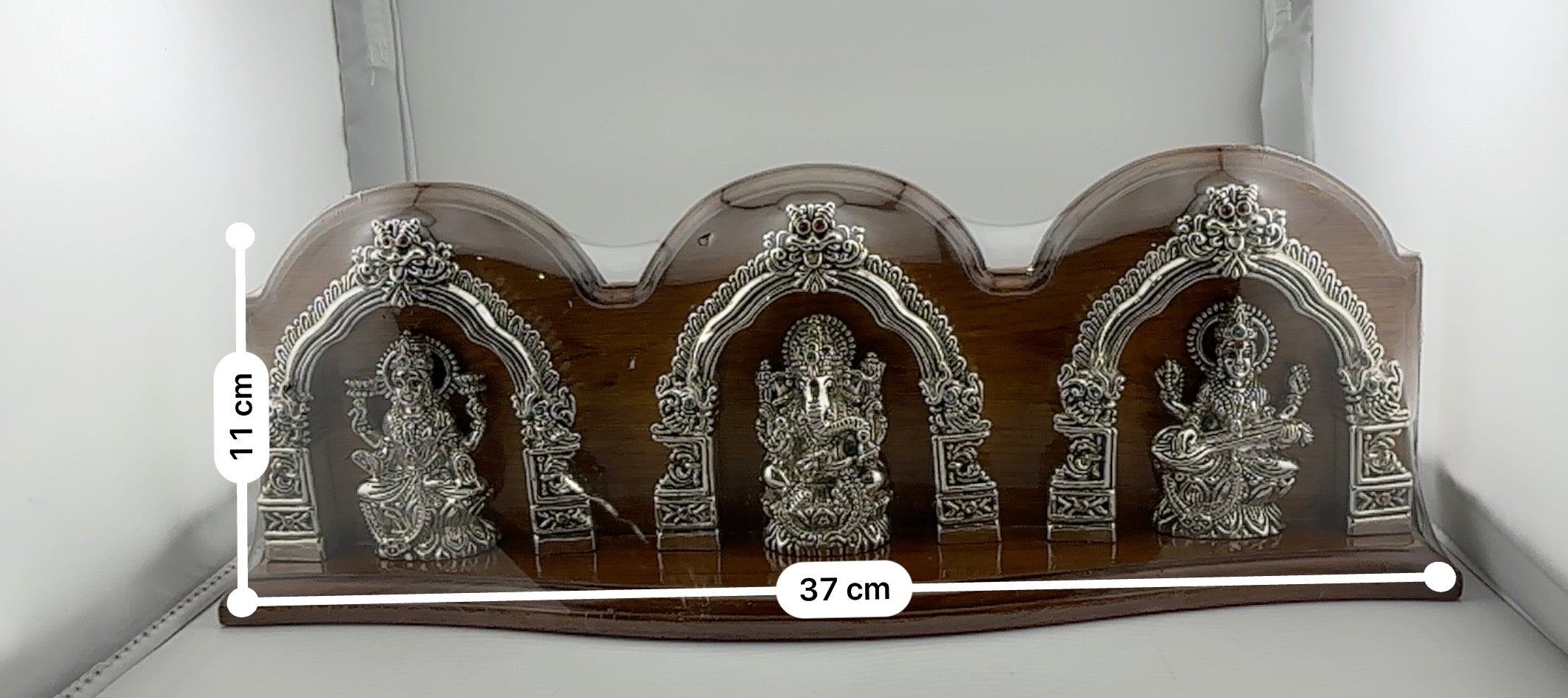 999 Pure Silver Ganesh, Lakshmi & Saraswati Idol 155gm – Divine Trio Murti for Diwali & Temple