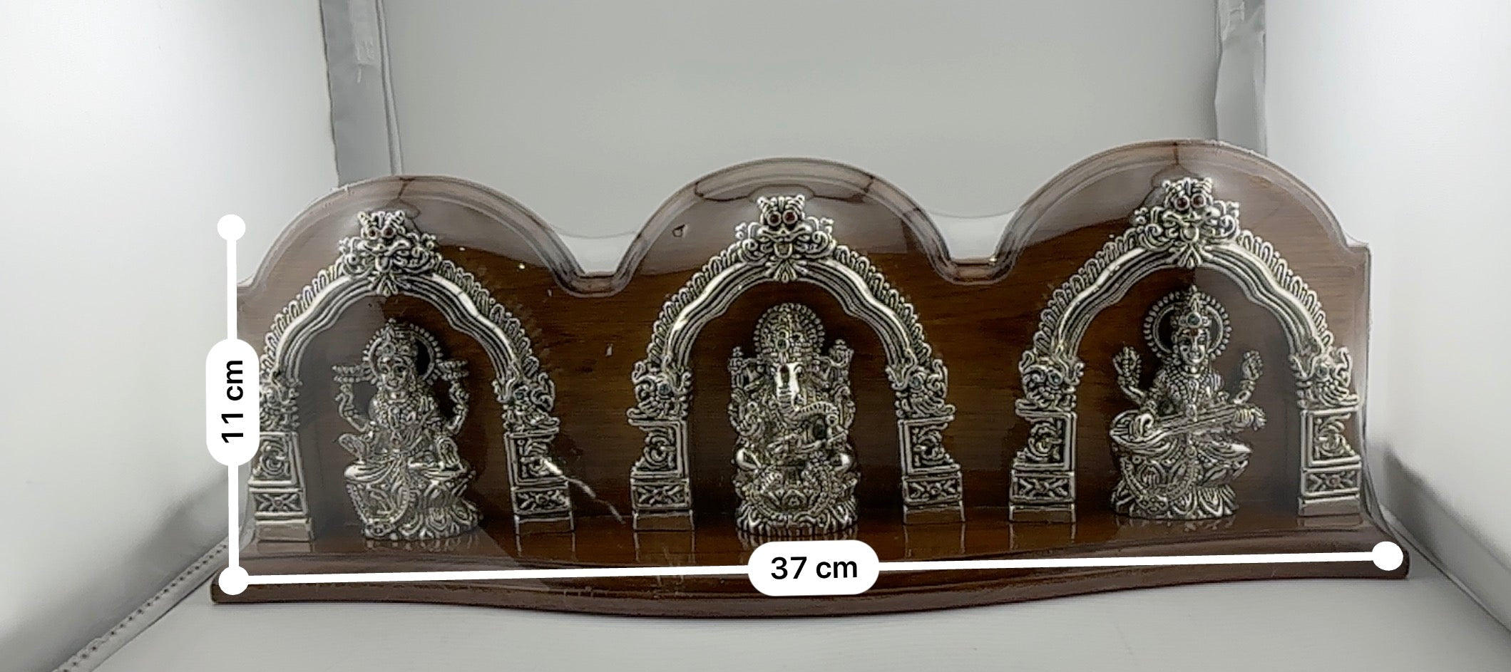 999 Pure Silver Ganesh, Lakshmi & Saraswati Idol 155gm – Divine Trio Murti for Diwali & Temple