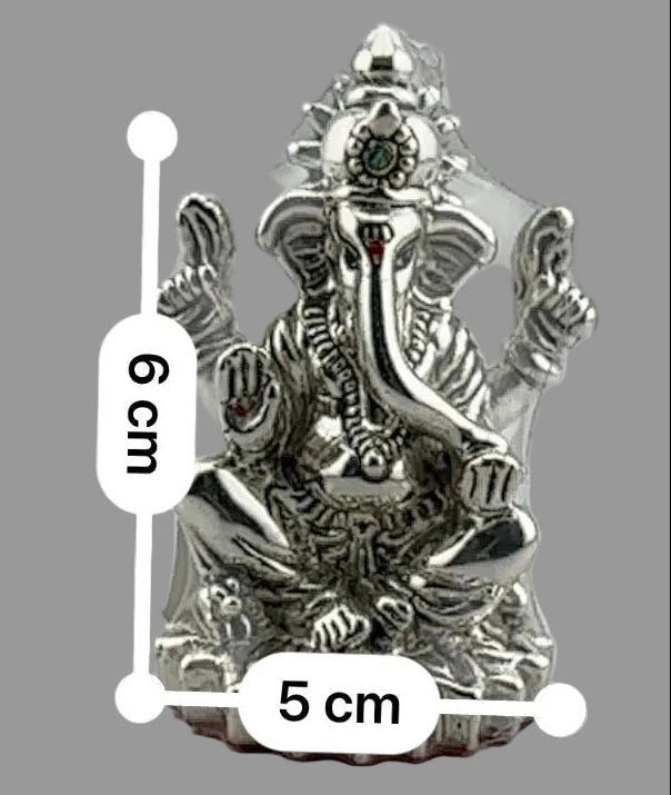 999 Pure Silver Ganesha Idol Design 3 20gm – Divine Ganpati Murti for Home Mandir & Gifting