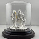 999 Pure Silver Radha Krishna Idol – Divine Couple Murti with Purple Details