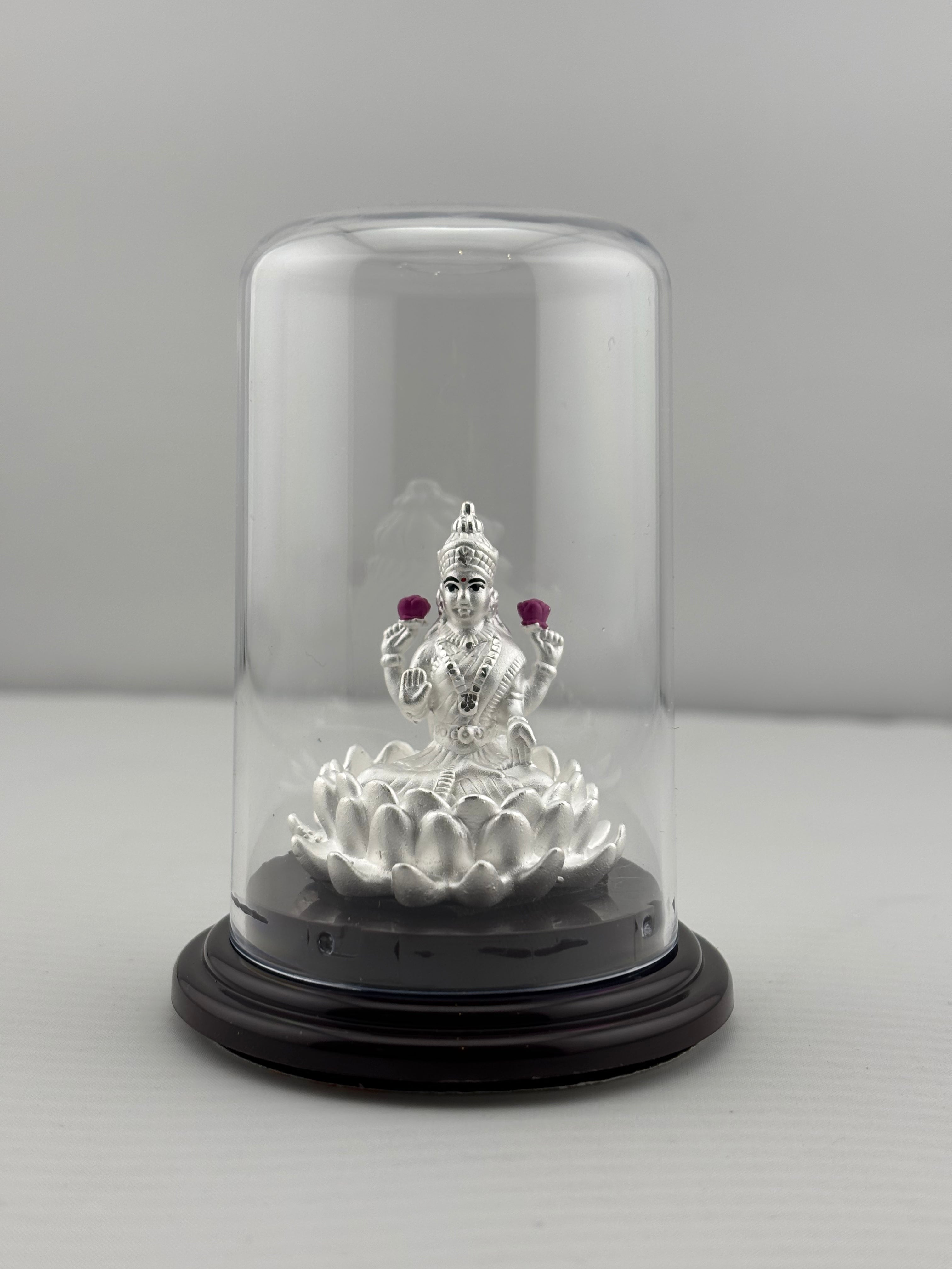 999 Pure Silver Goddess Lakshmi Idol 9gm – Floral Laxmi Murti for Diwali & Pooja