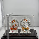 999 Pure Silver Ganesha & Lakshmi Idol 220gm – Prosperity Murti for Temple & Gifting