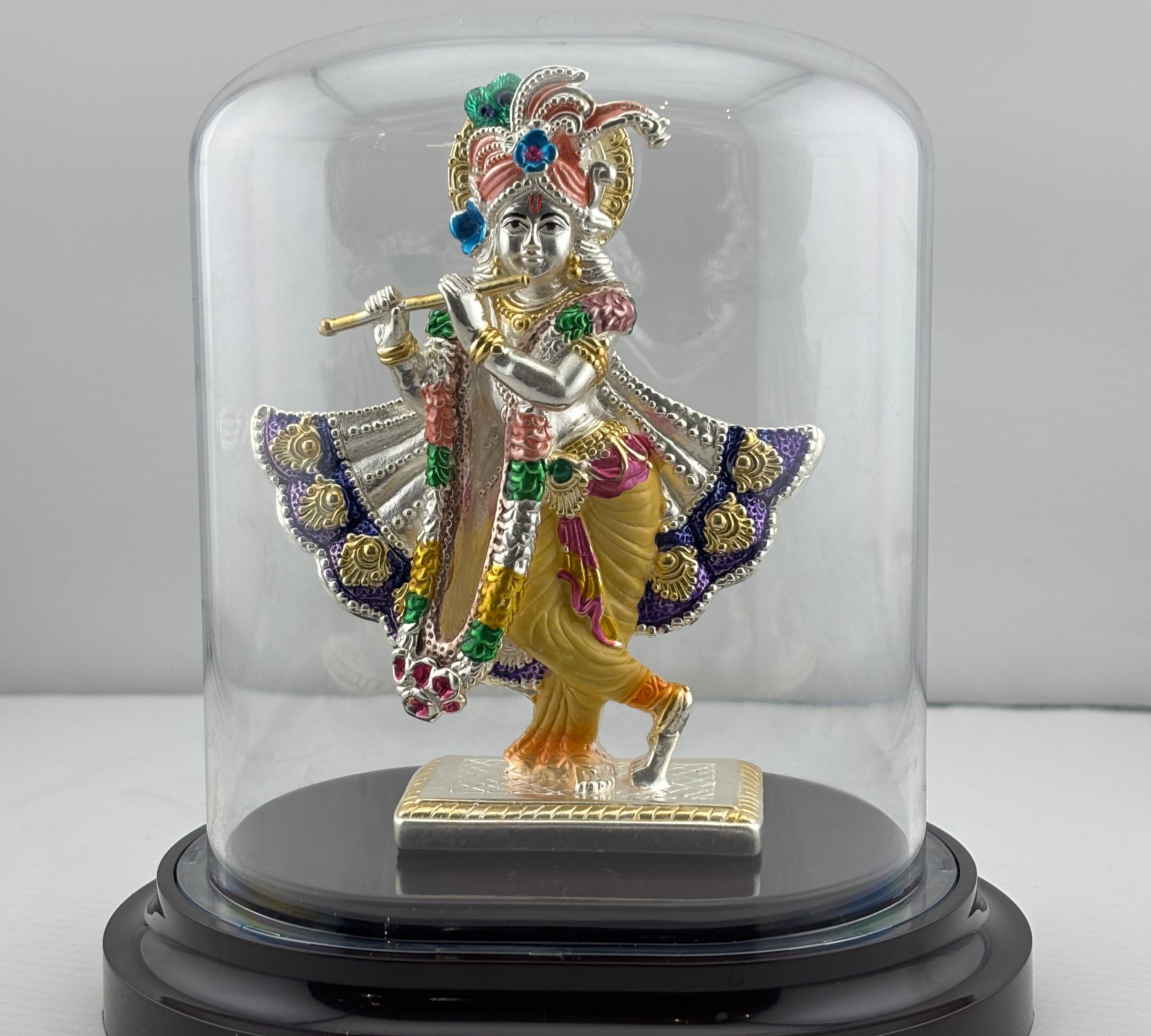 999 Pure Silver Lord Krishna Idol 42gm – Divine Bal Gopal Murti for Temple & Gifting