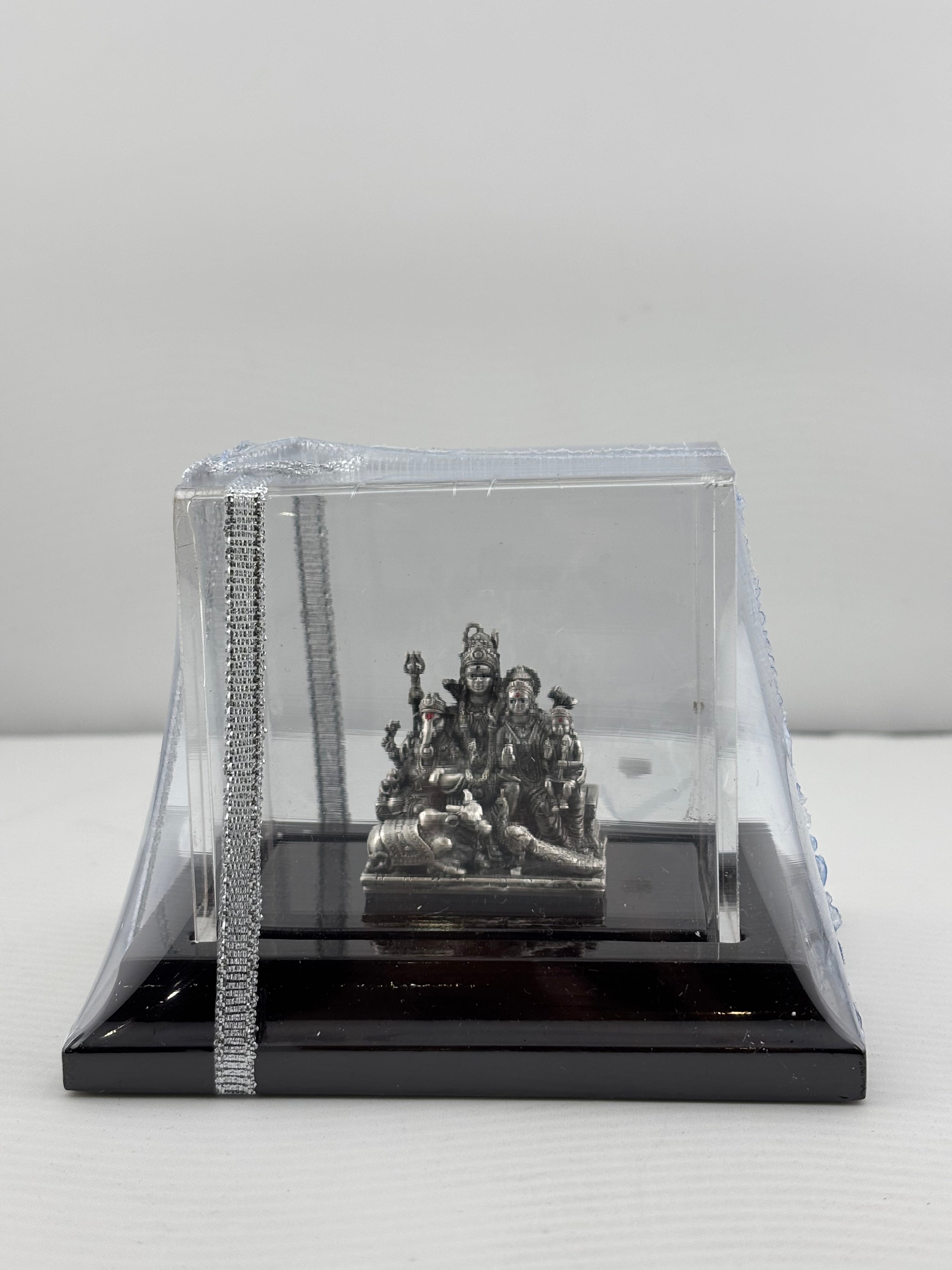 Sterling Silver Shiva Family Idol 47gm – Spiritual Shiv Parivar Murti for Home Mandir